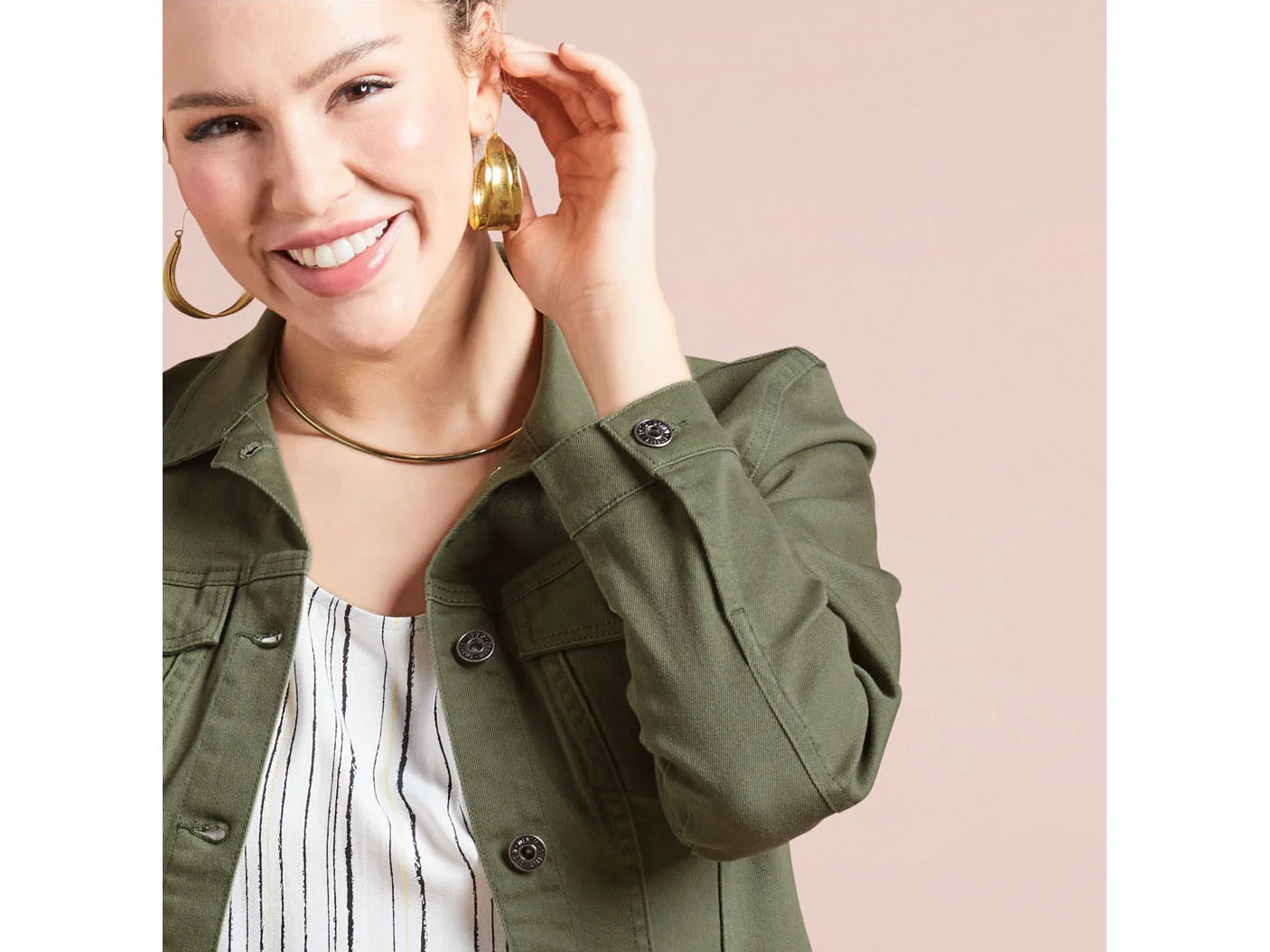 ESMARA® Damen Jeansjacke (Olive, 50) – Bild 4 von 4