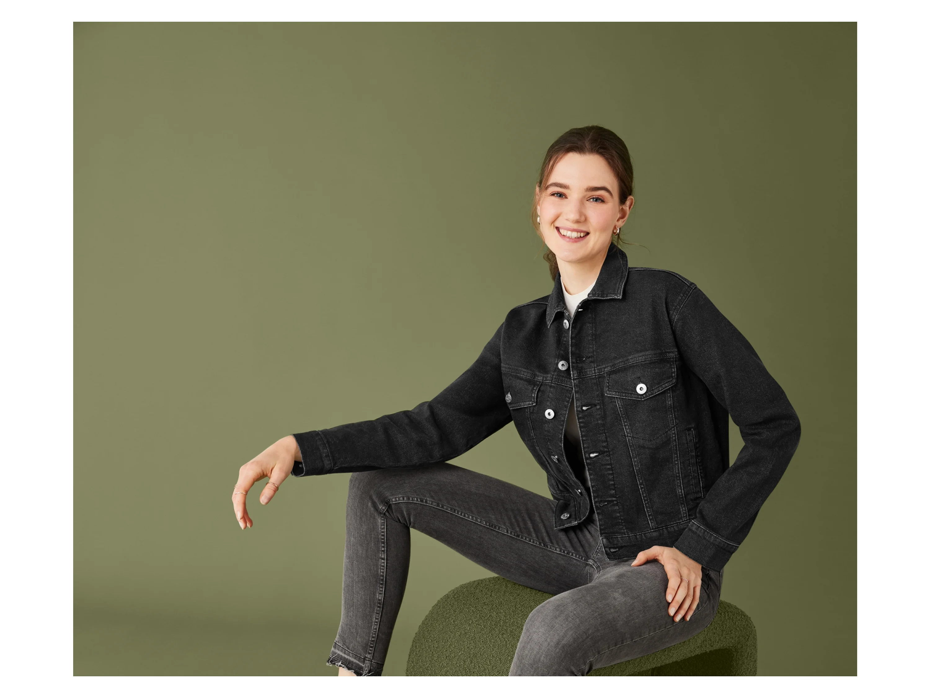 ESMARA® Damen Jeansjacke (Schwarz, 34) – Bild 2 von 4