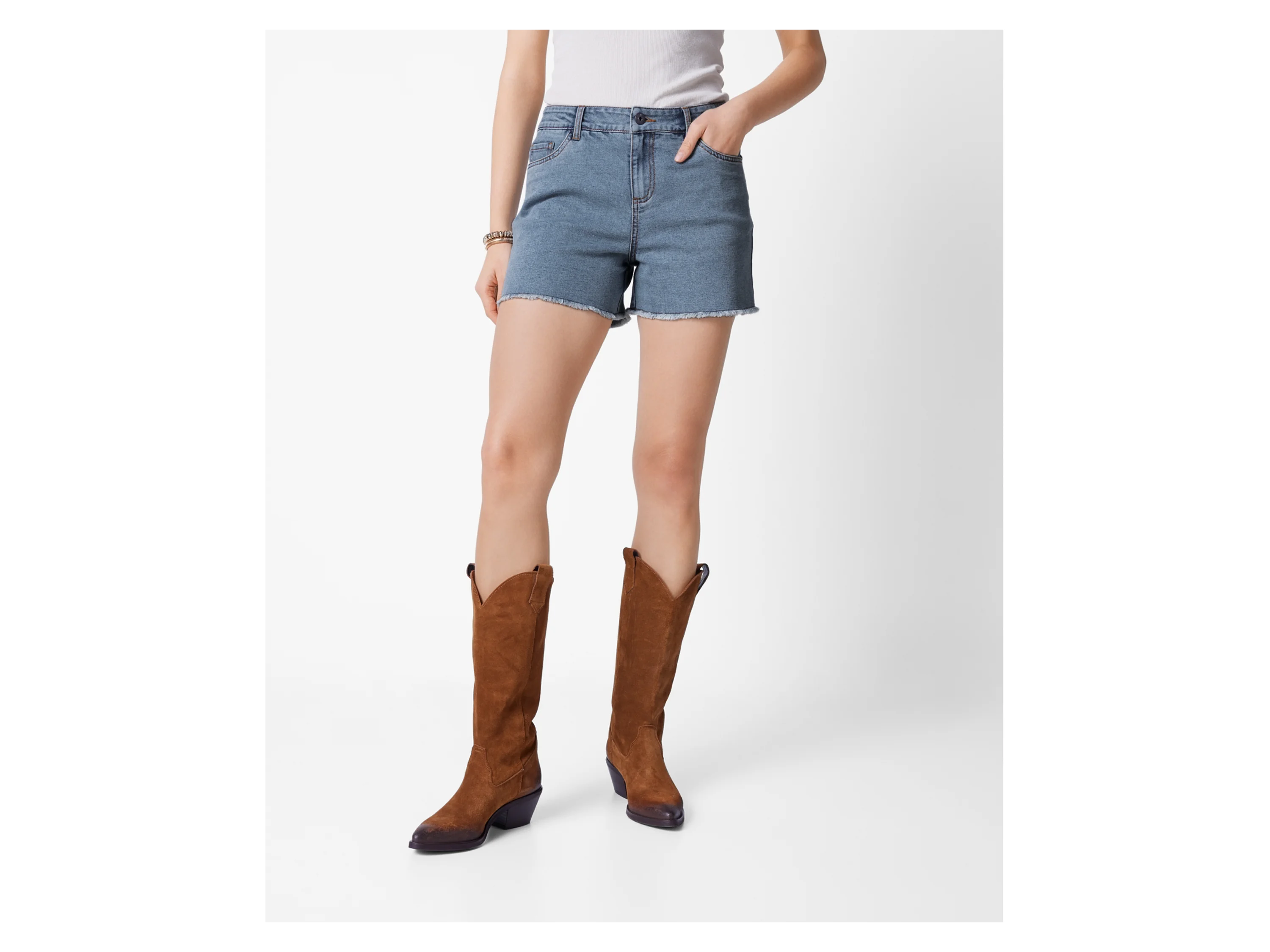 ESMARA® Damen Jeansshorts, leger geschnitten (Blau, 34) – Bild 2 von 3