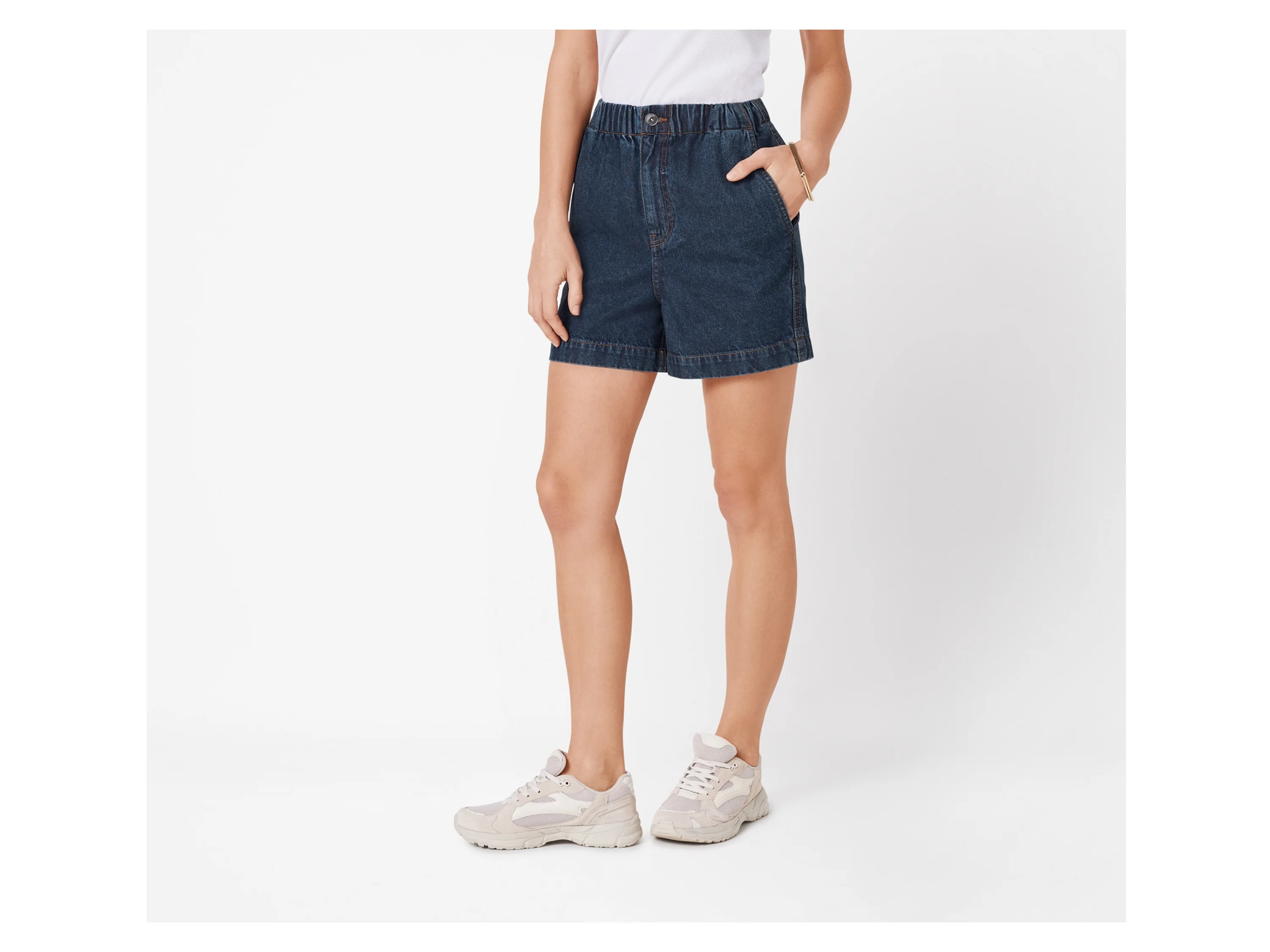 ESMARA® Damen Jeansshorts (Dunkelblau, 36) – Bild 2 von 3