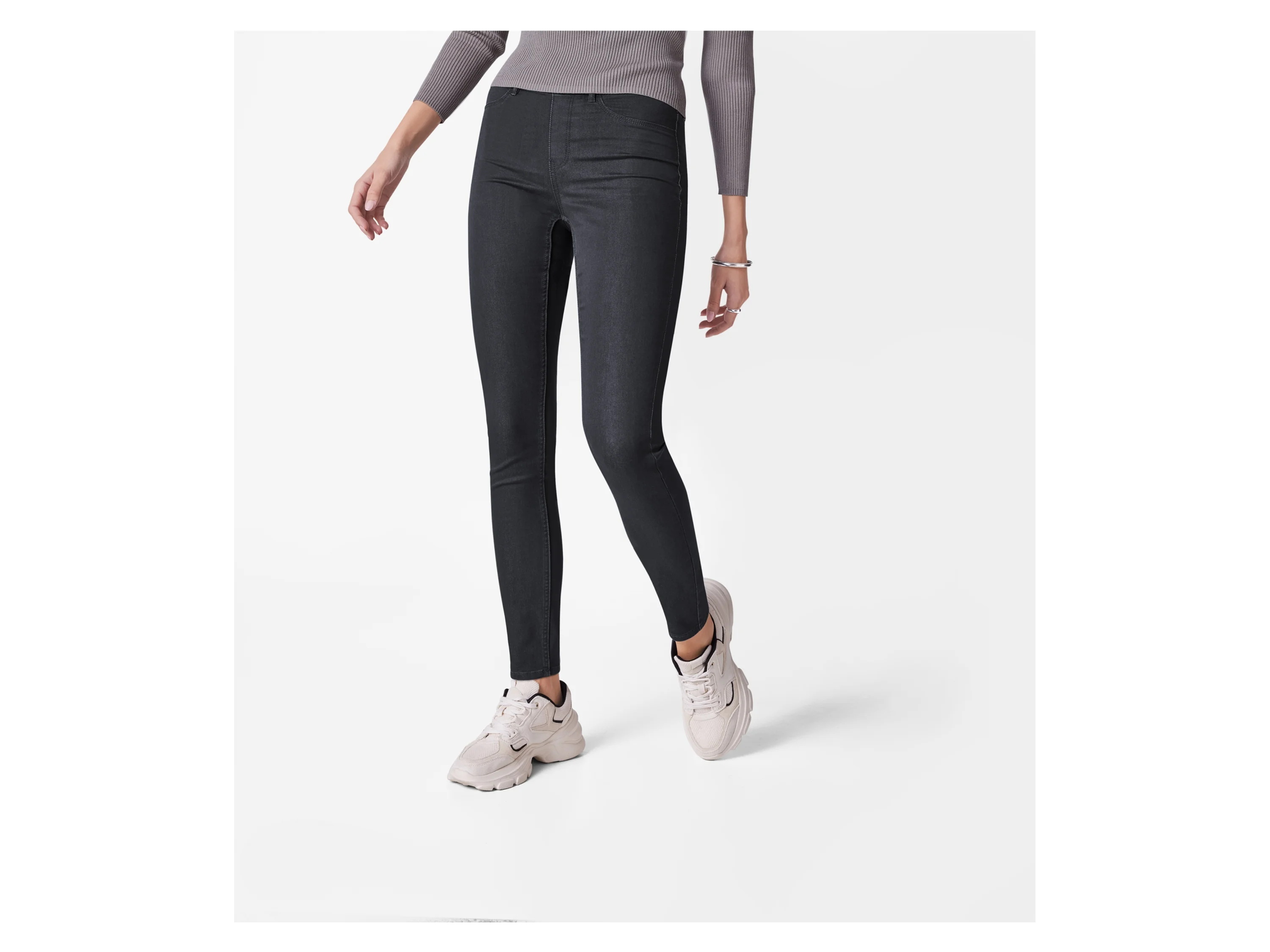 ESMARA® Damen Jeggings, normale Leibhöhe (Grau, 38) – Bild 2 von 3