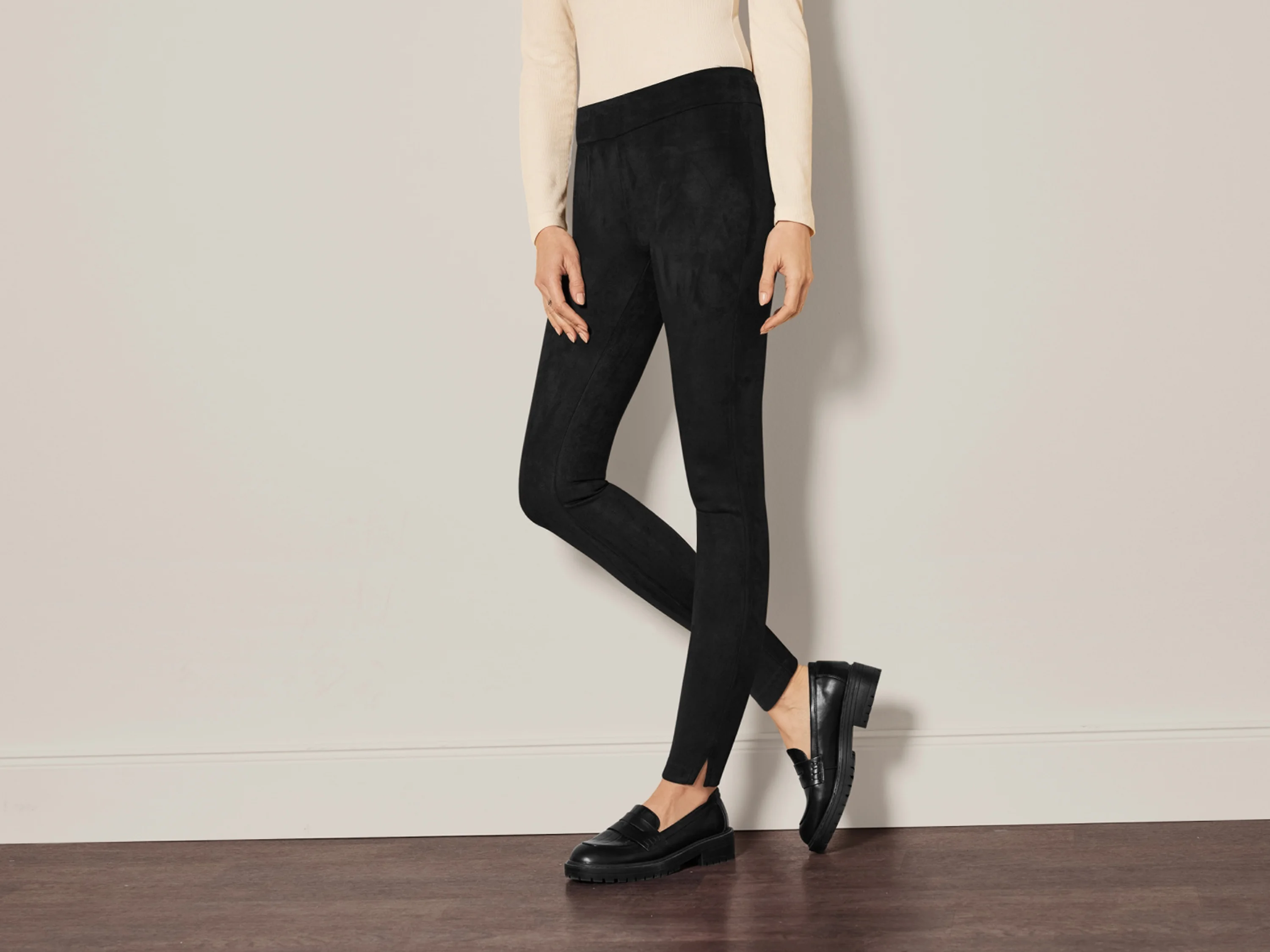 ESMARA® Damen Jeggings Velours (Schwarz, 42) – Bild 2 von 4