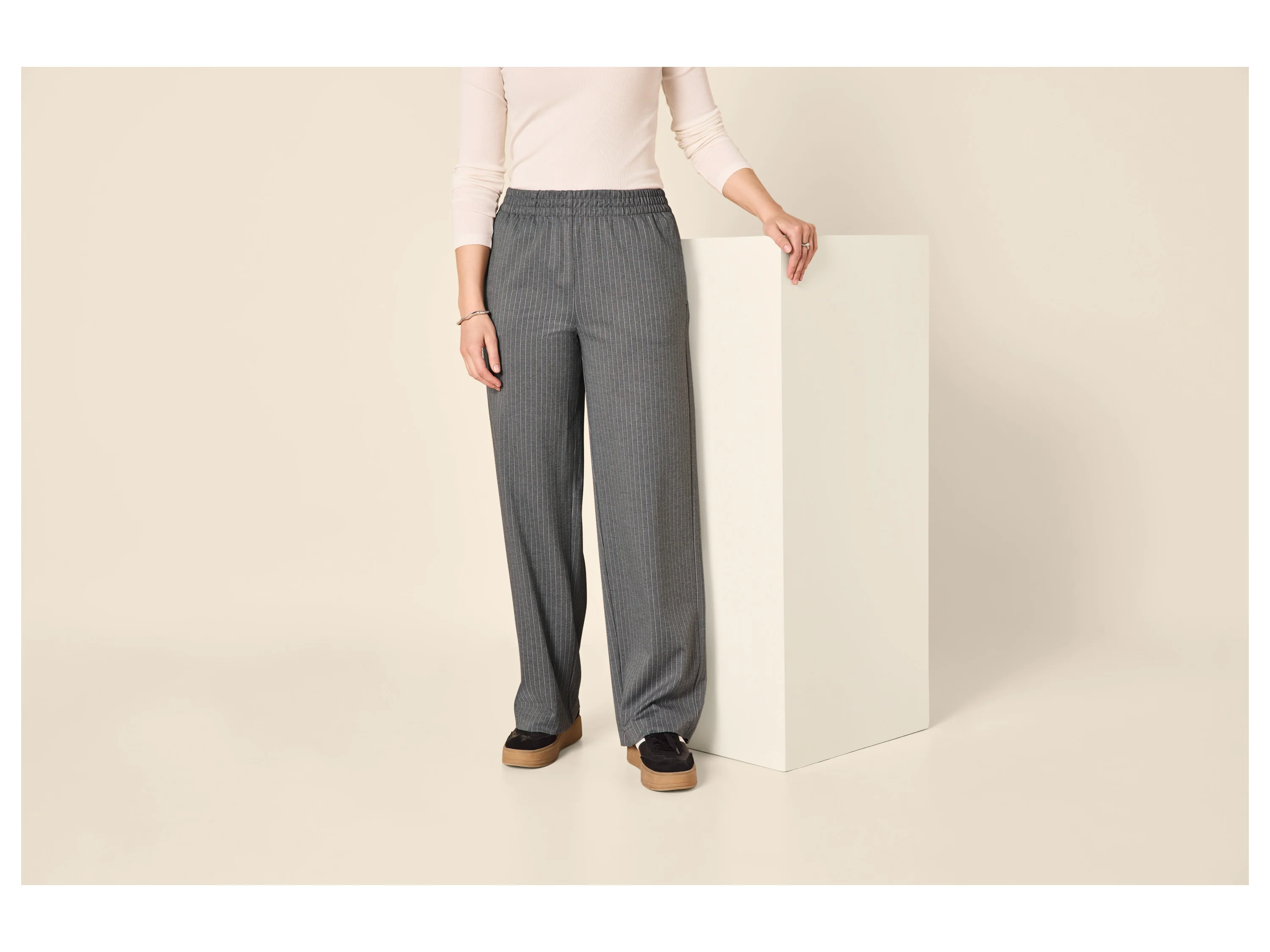 ESMARA® Damen Jogger Wide Leg (Grau, XS(32/34)) – Bild 2 von 4