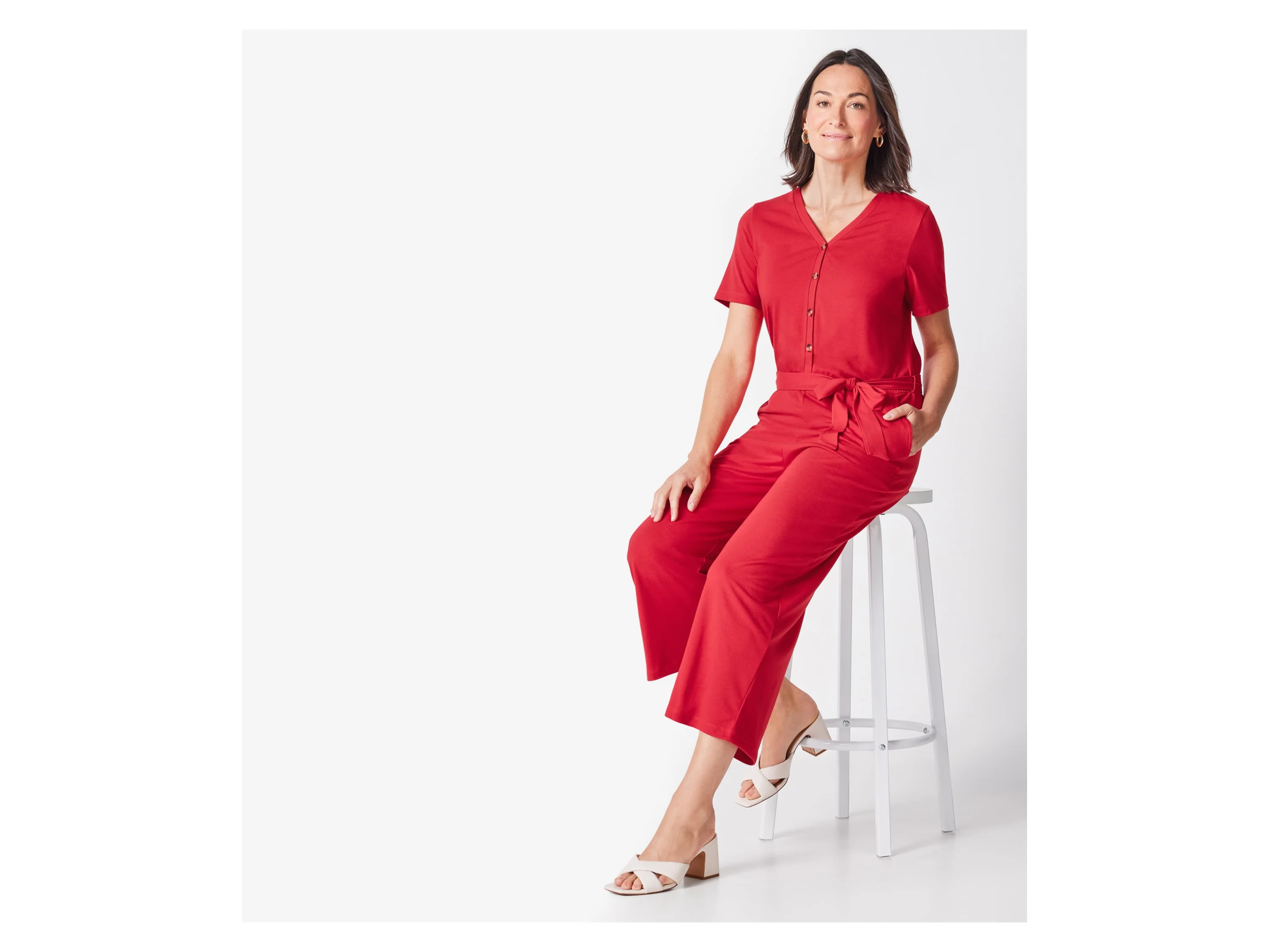 ESMARA® Damen Jumpsuit (Rot, M (40/42)) – Bild 2 von 4