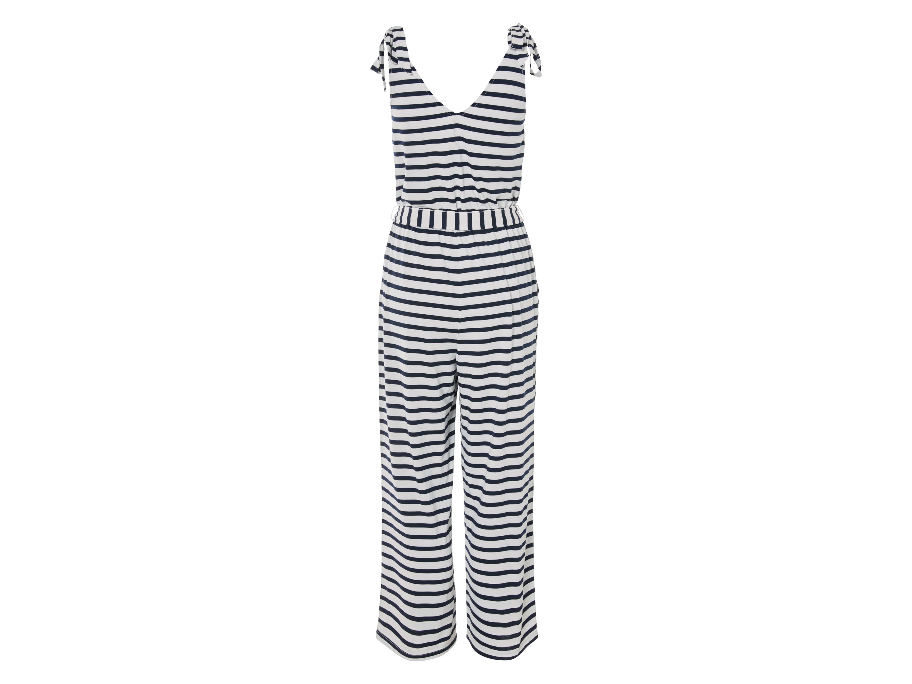 ESMARA® Damen Jumpsuit (weiß/navy, L (44/46)) – Bild 3 von 4