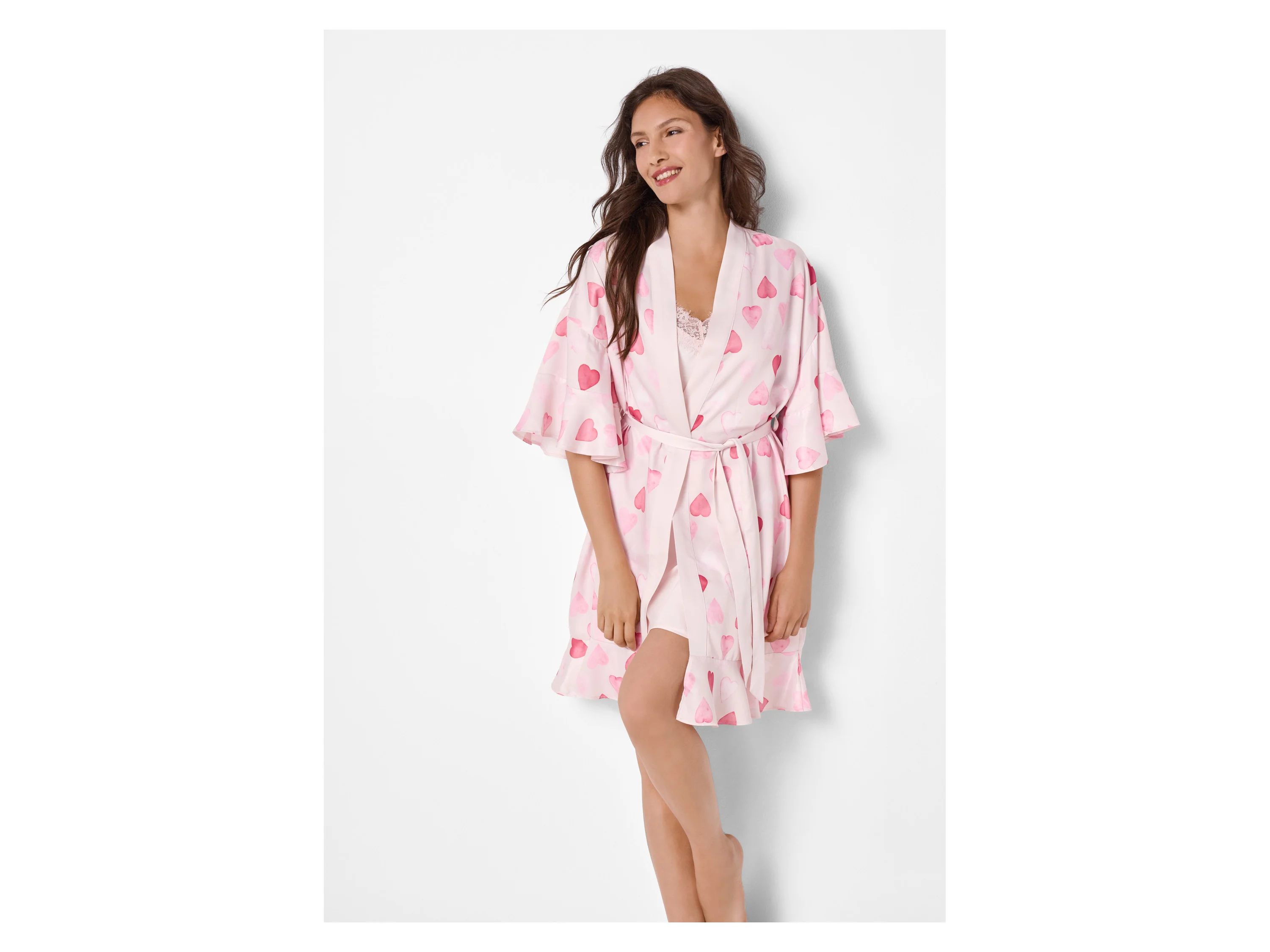 ESMARA® Damen Kimono Satin (Rosa, S (36/38)) – Bild 2 von 4