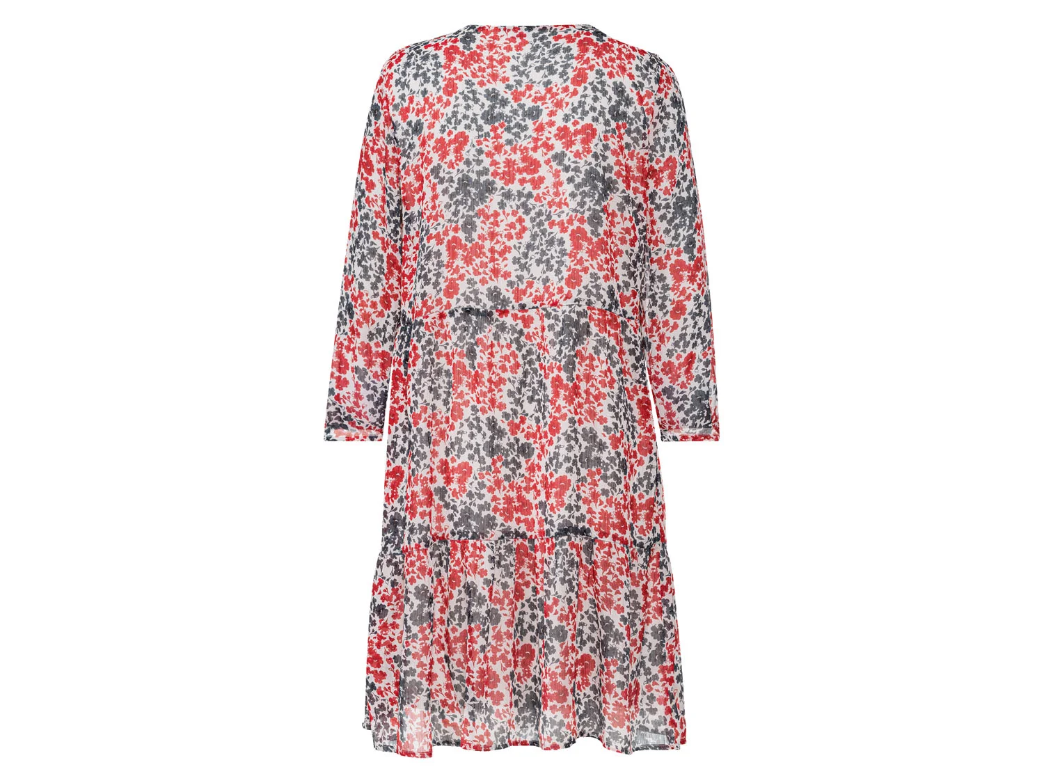 ESMARA® Damen Kleid Chiffon (blau/rot, 42) – Bild 3 von 4