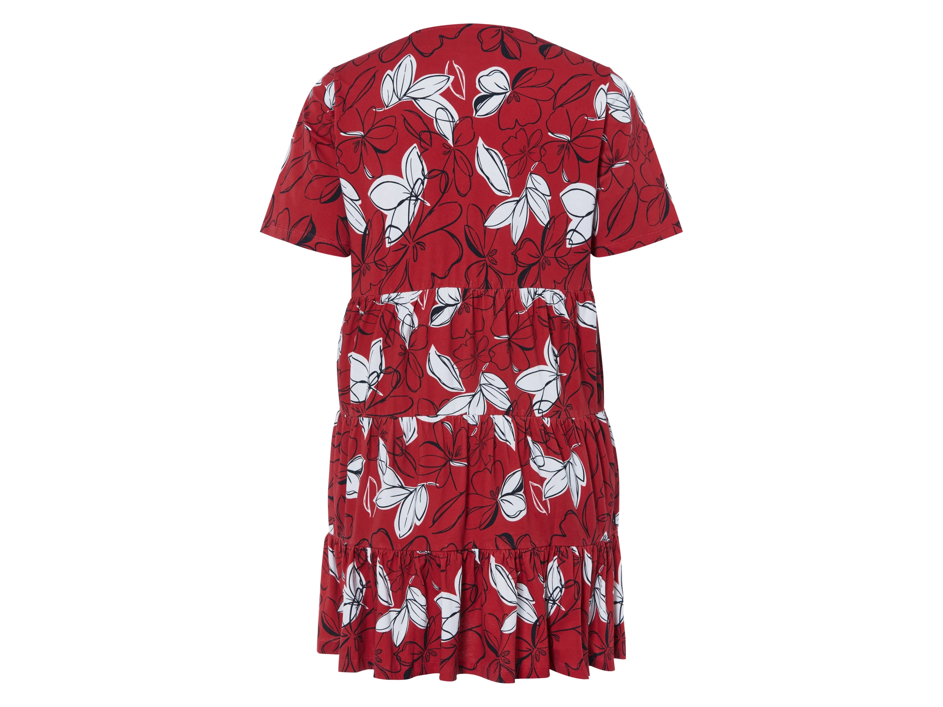 ESMARA® Damen Kleid (Gemustert/rot, XXL(52/54)) – Bild 3 von 3