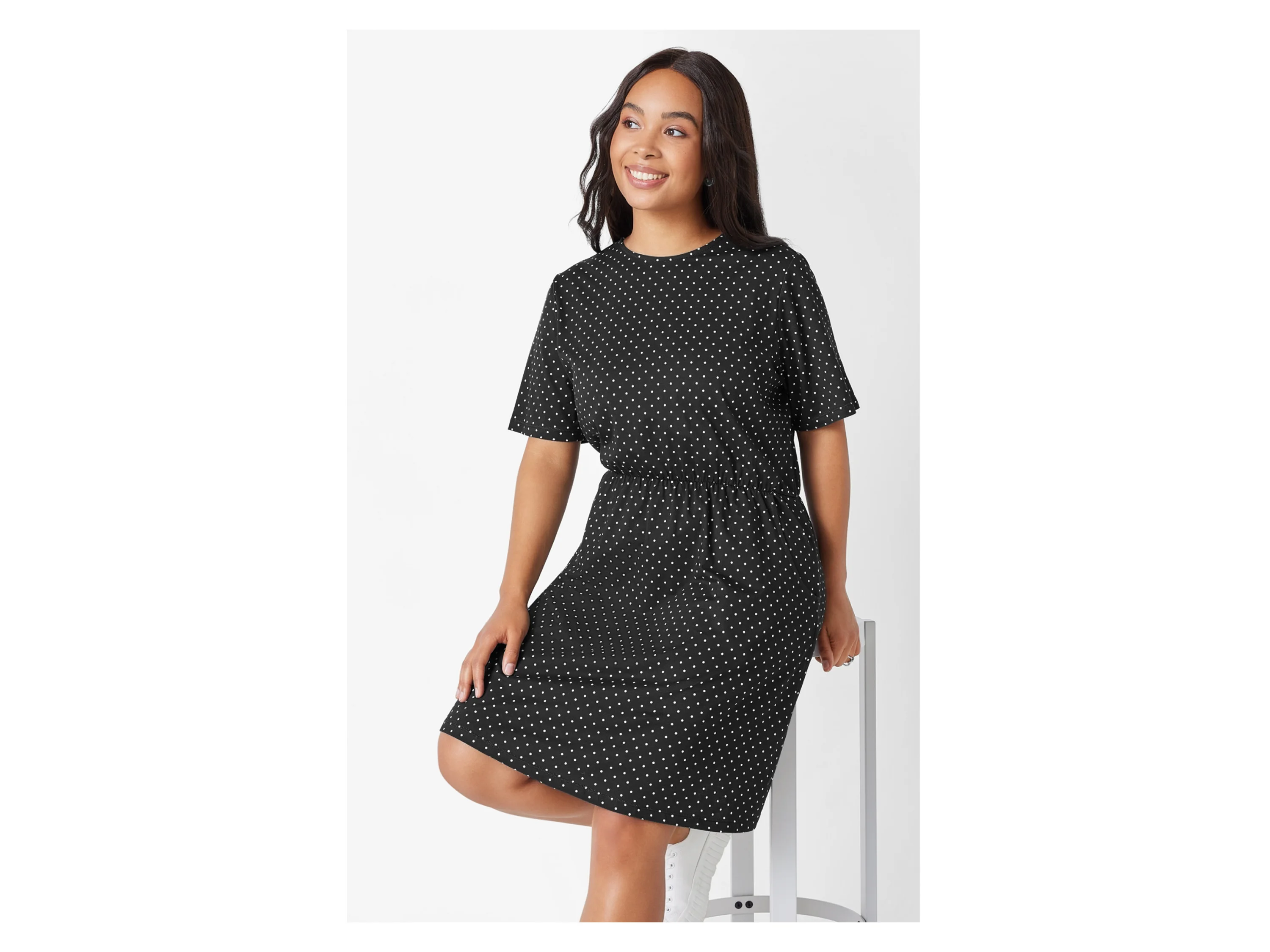 ESMARA® Damen Kleid (Gemustert/schwarz, XXL(52/54)) – Bild 2 von 4
