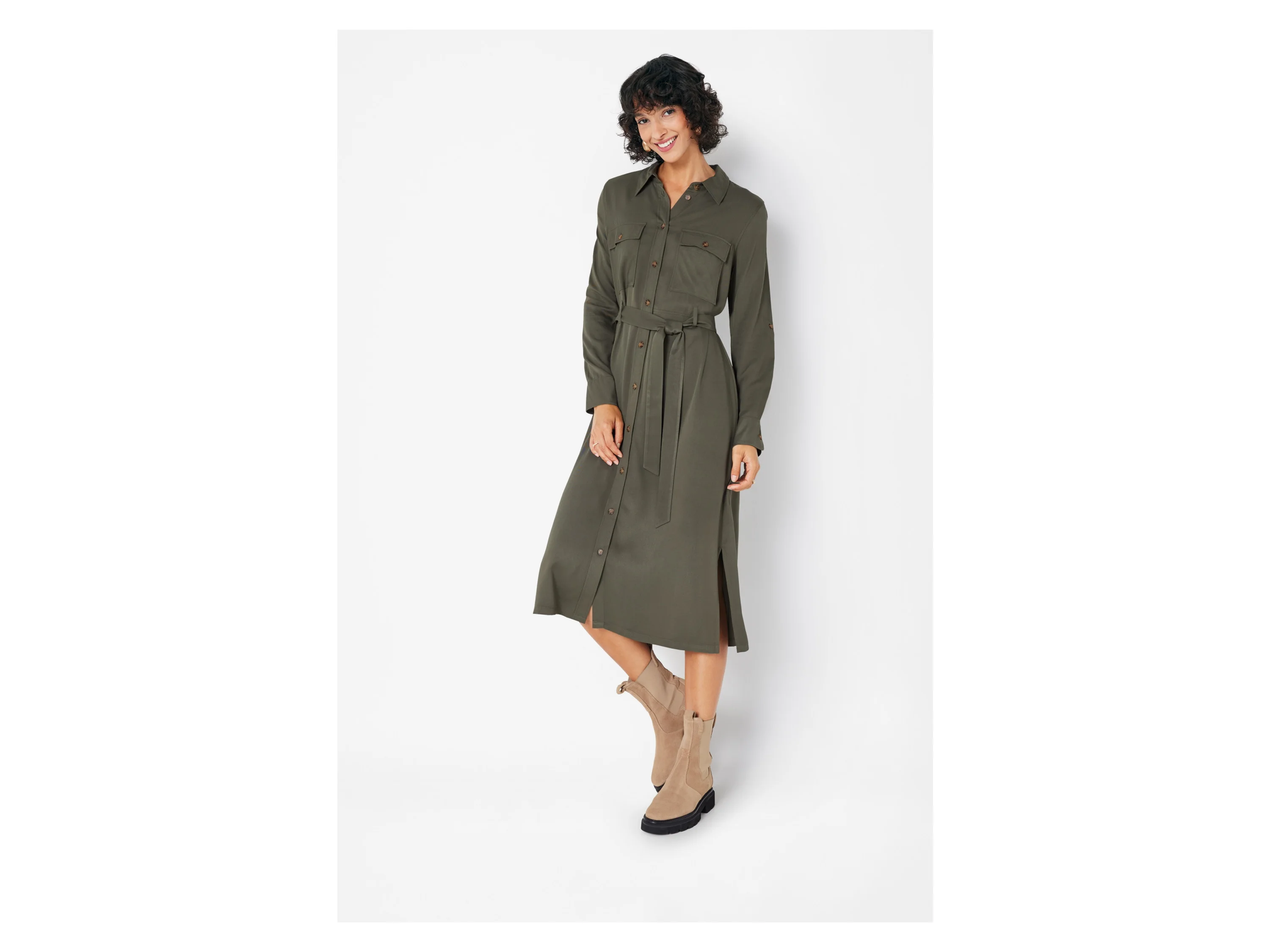 ESMARA® Damen Kleid (Grün, 34) – Bild 2 von 4