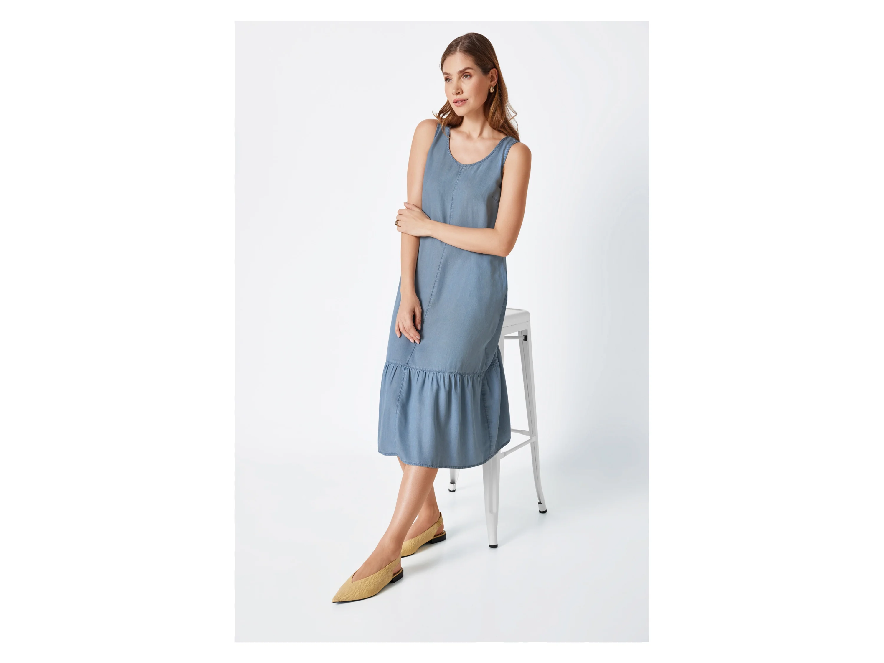 ESMARA® Damen Kleid (Hellblau, 40) – Bild 2 von 4