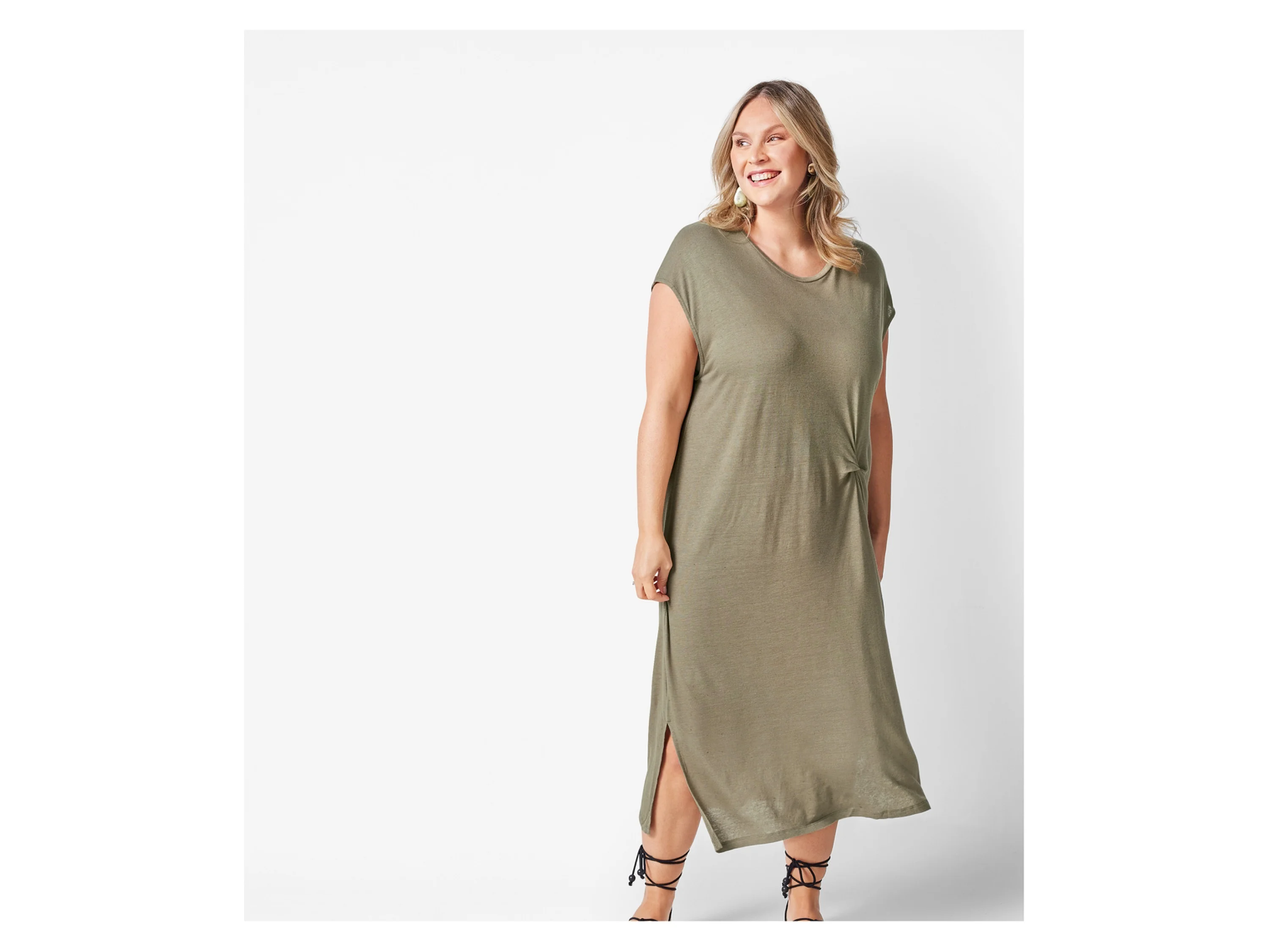 ESMARA® Damen Kleid (Khaki, XL(48/50)) – Bild 2 von 4