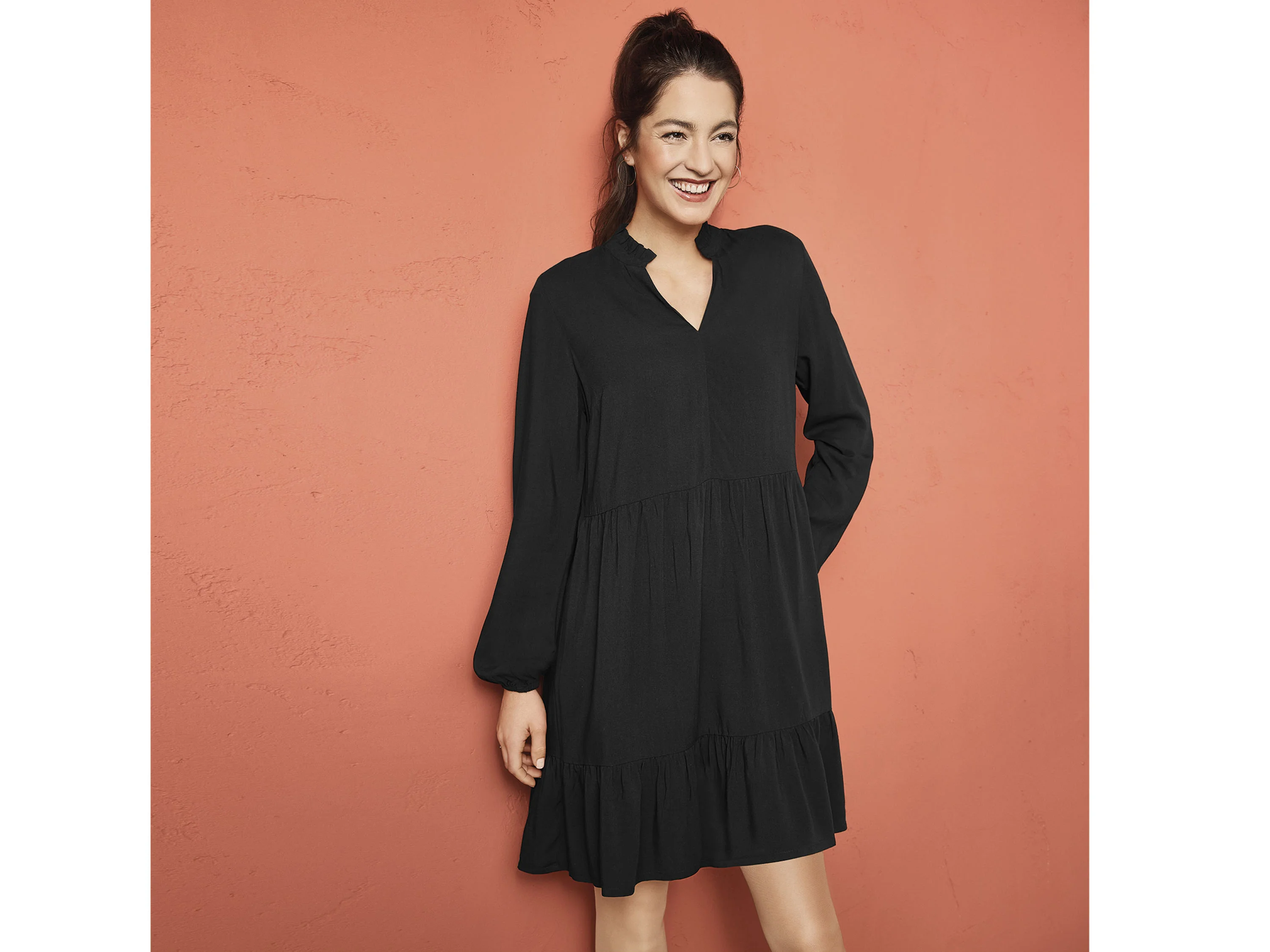 ESMARA® Damen Kleid kurz (Schwarz, 40) – Bild 2 von 3