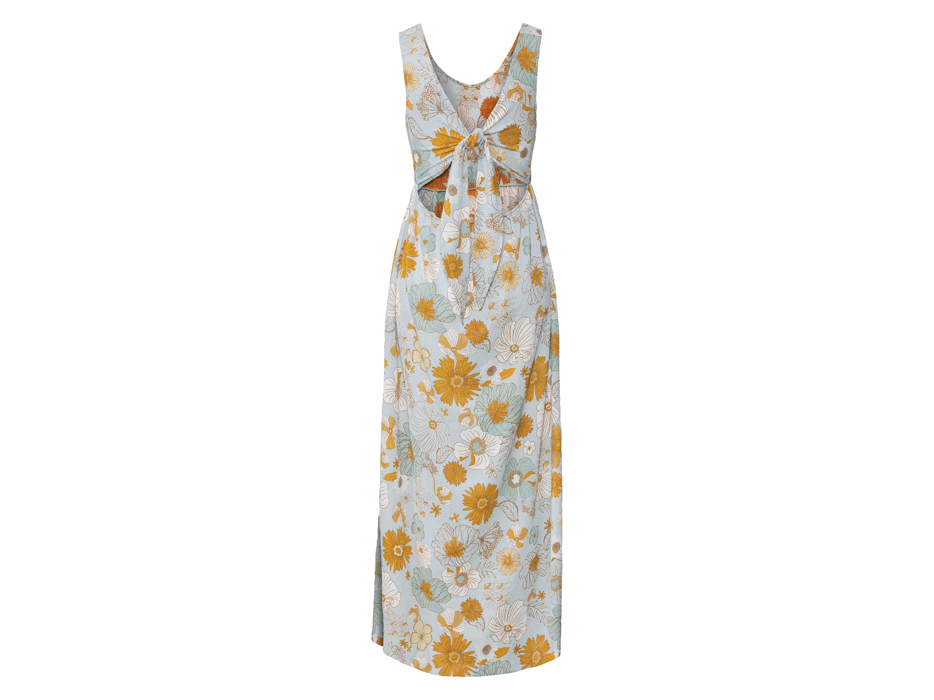 ESMARA® Damen Kleid Maxi (Blumen/blau, L (44/46)) – Bild 3 von 4