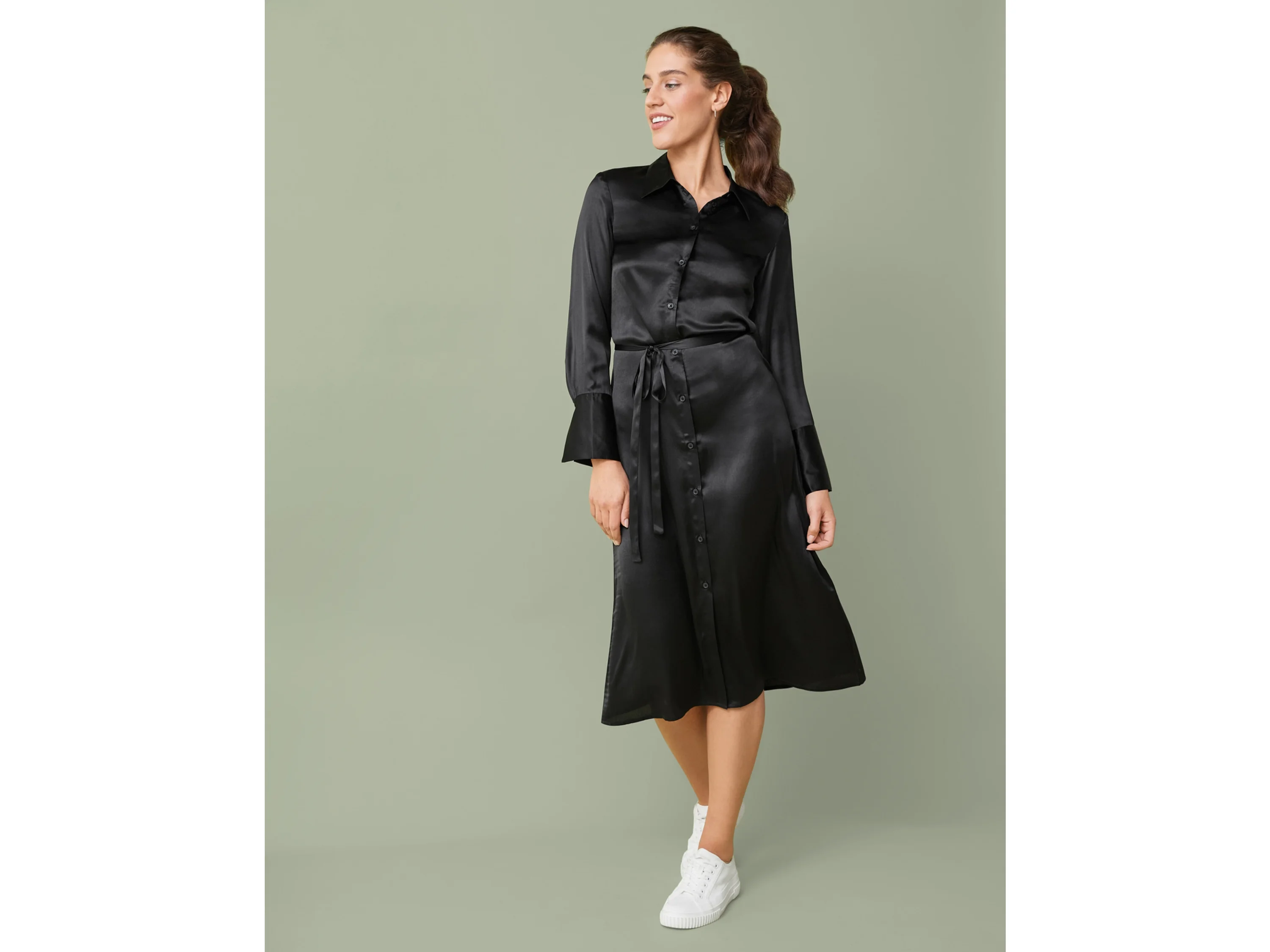 ESMARA® Damen Kleid Midi (Schwarz, 38) – Bild 2 von 3