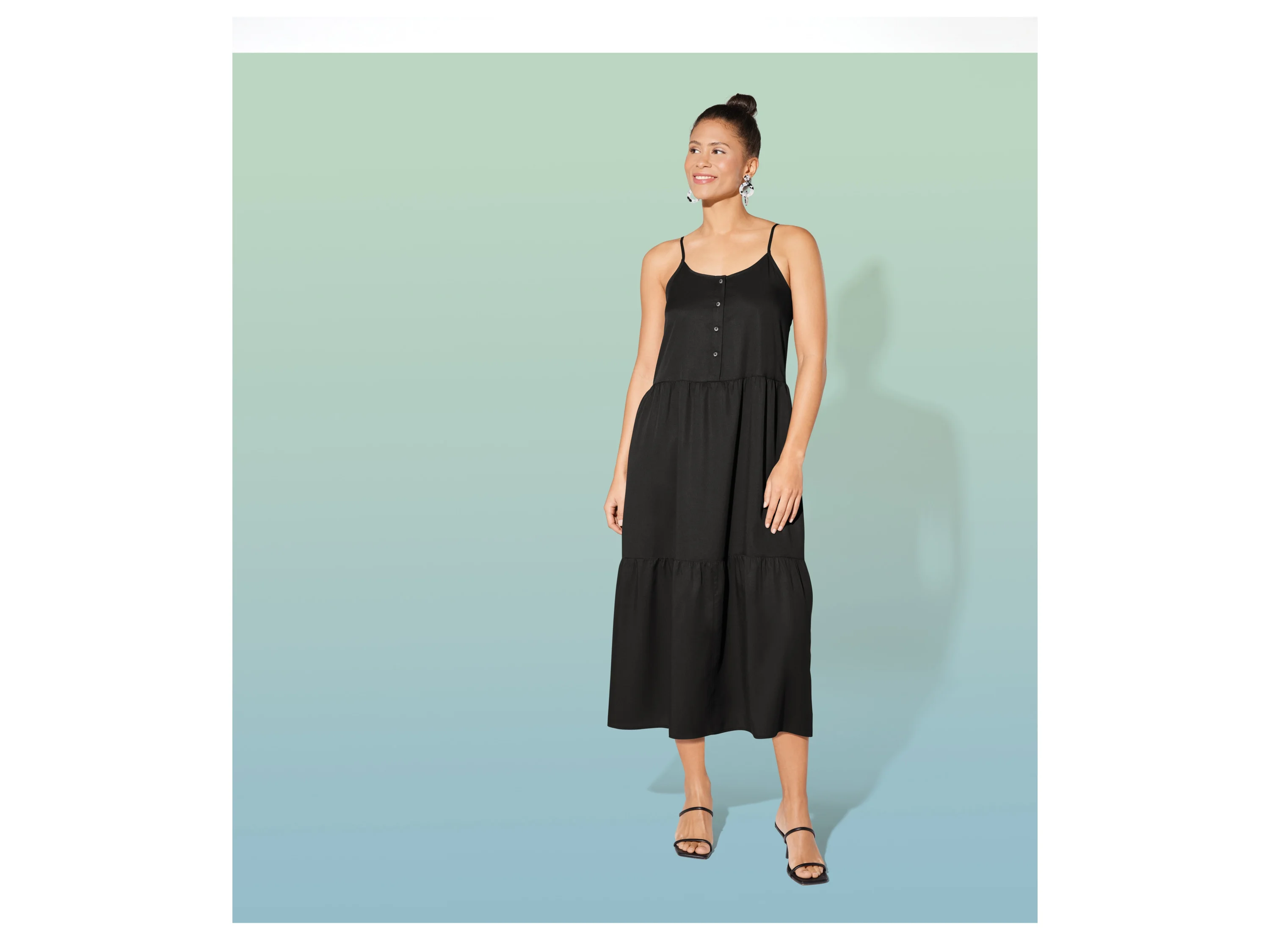 ESMARA® Damen Kleid Midi (Schwarz, 34) – Bild 2 von 4