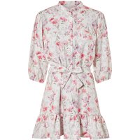 ESMARA® Damen Kleid Mini (Weiß/Pink, 40)