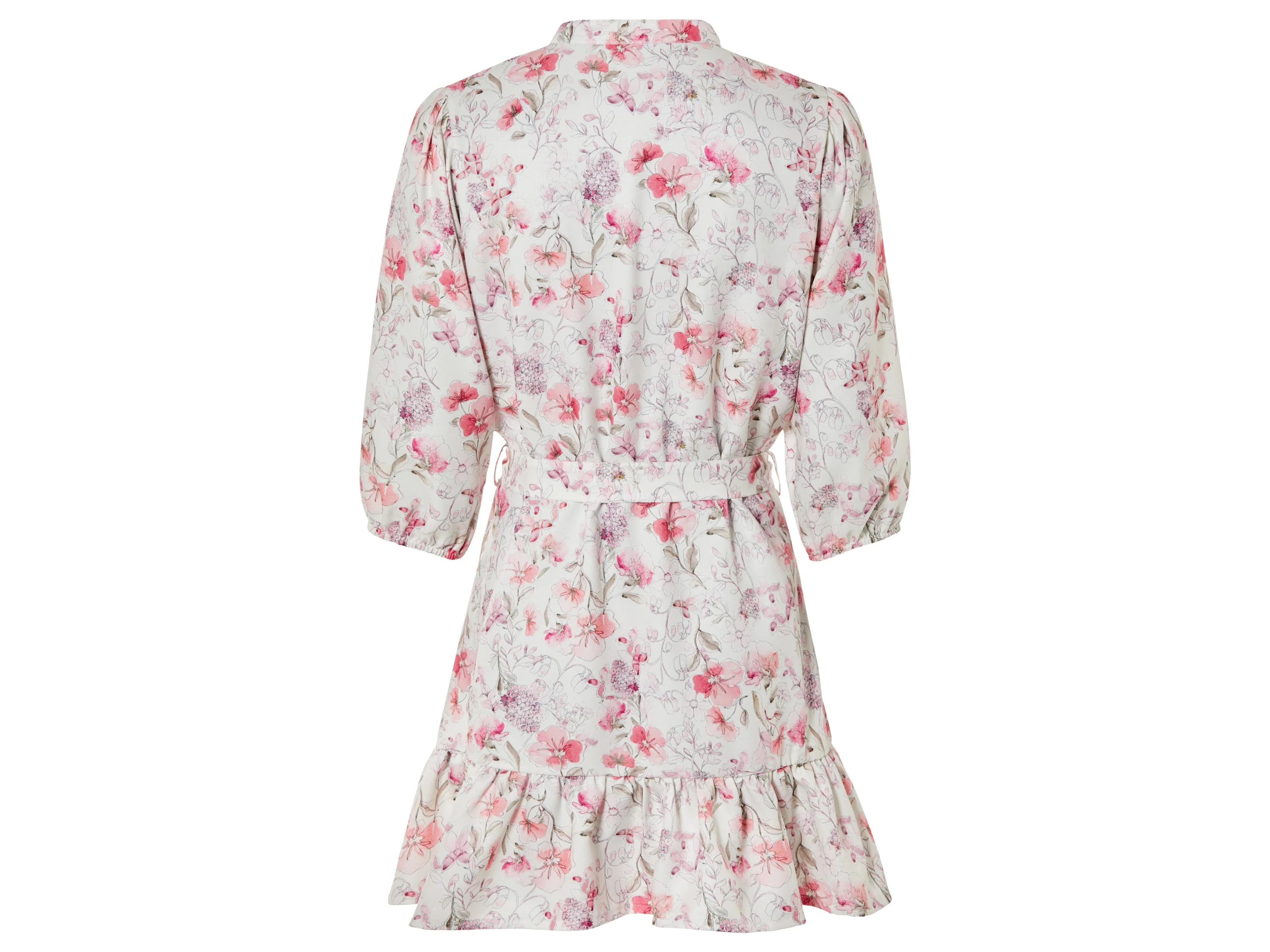 ESMARA® Damen Kleid Mini (Weiß/Pink, 42) – Bild 3 von 3