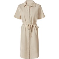 ESMARA® Damen Kleid mit Leinen (Beige, XS (32/34))