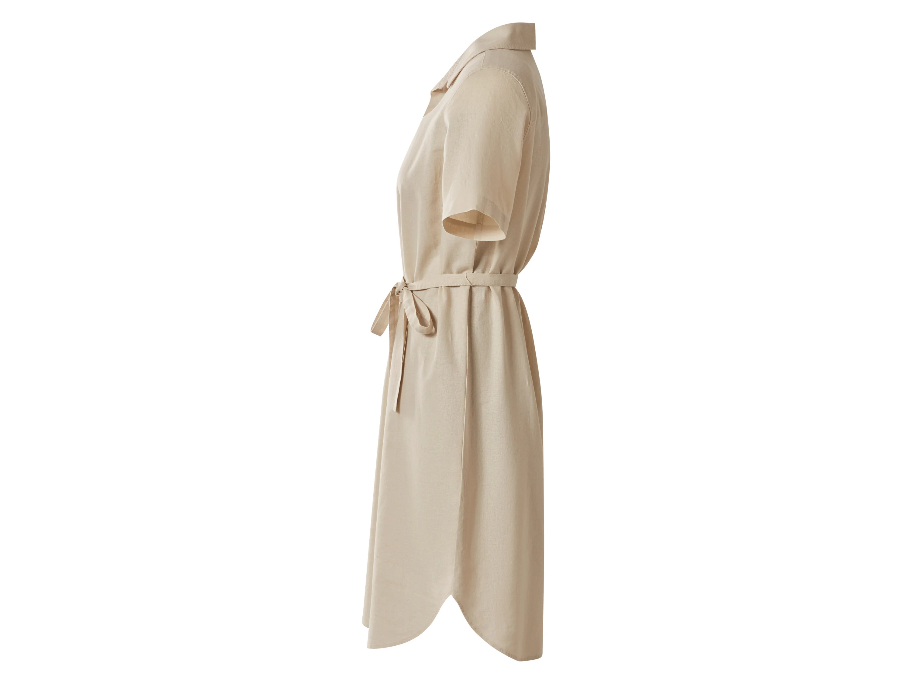 ESMARA® Damen Kleid mit Leinen (Beige, M (40/42)) – Bild 4 von 4