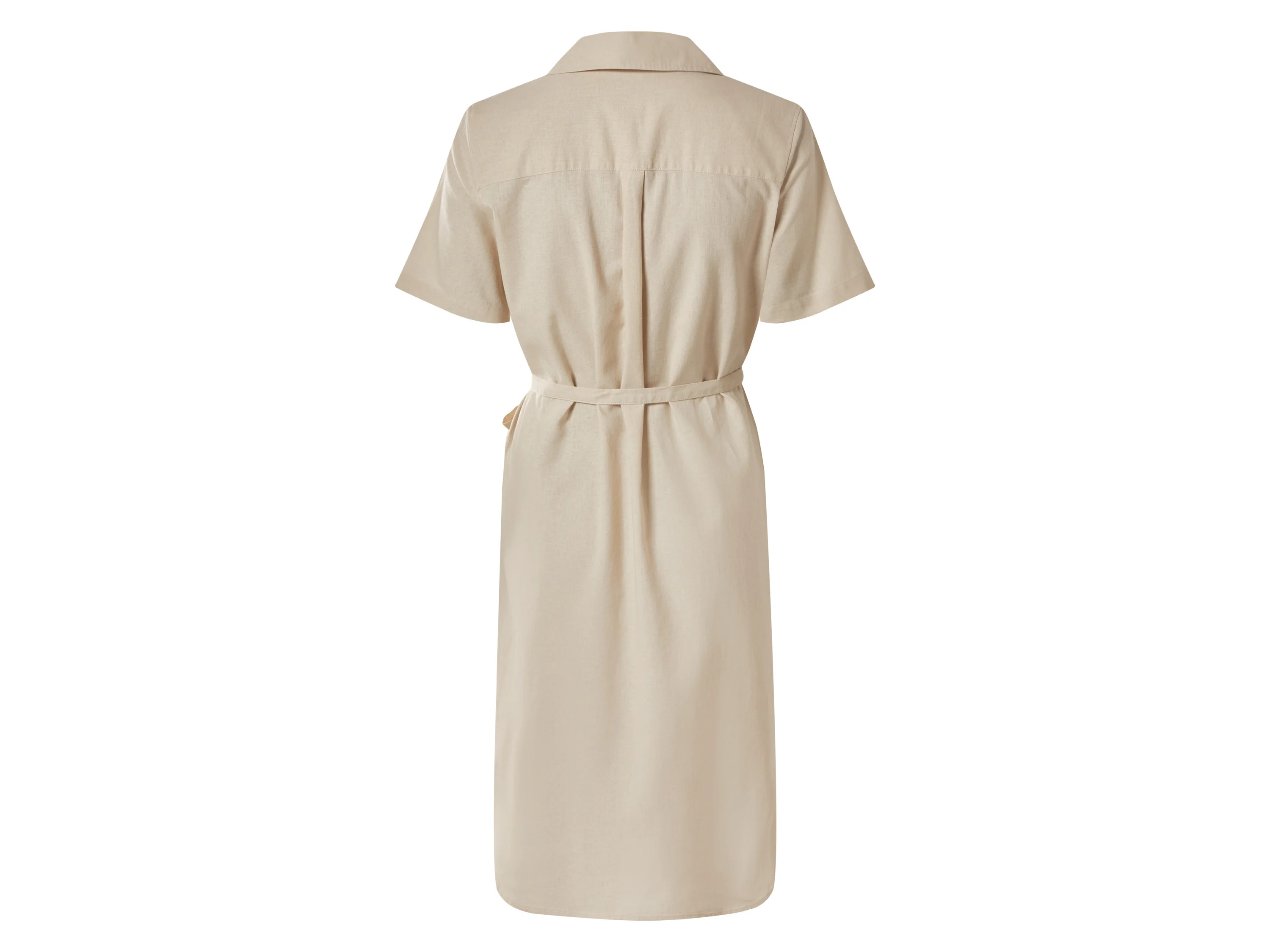 ESMARA® Damen Kleid mit Leinen (Beige, S (36/38)) – Bild 3 von 4