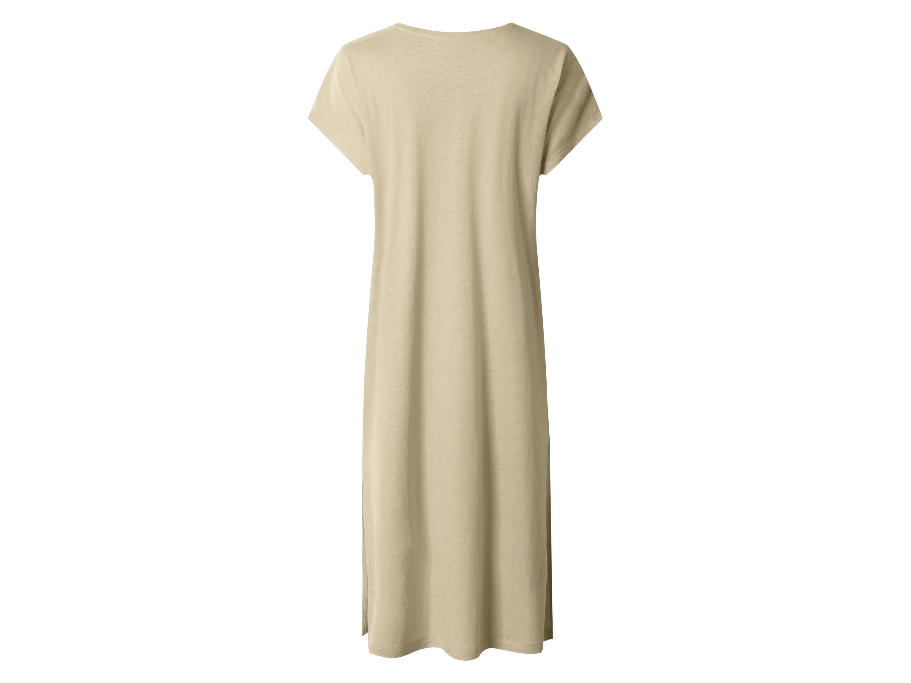 ESMARA® Damen Kleid mit Leinen (Beige, S (36/38)) – Bild 3 von 4