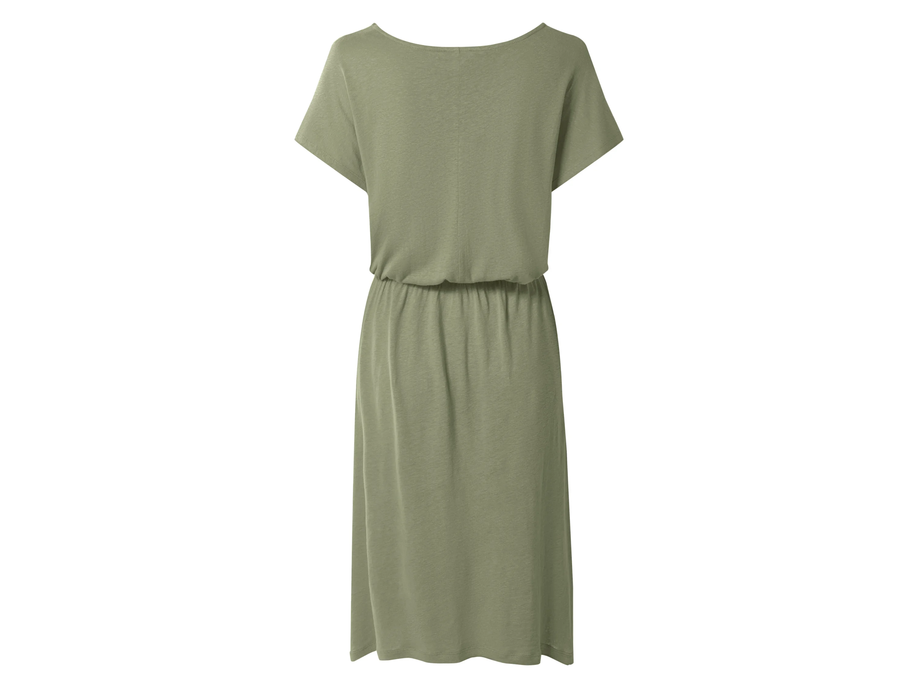 ESMARA® Damen Kleid mit Leinen (Grün, L (44/46)) – Bild 3 von 3