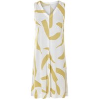 ESMARA® Damen Kleid mit Leinen (Muster/weiß, XS(32/34))