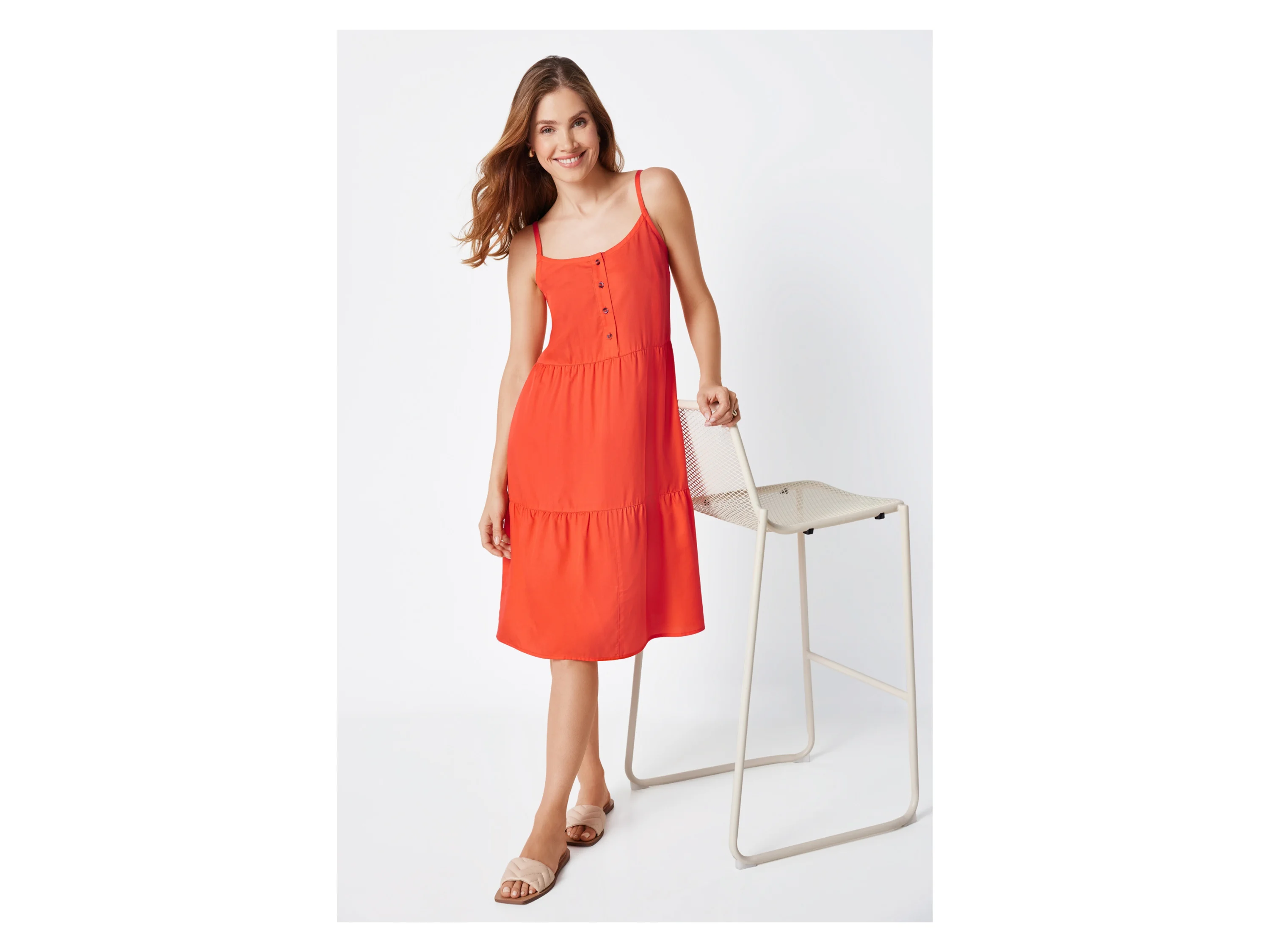 ESMARA® Damen Kleid (Rot, 34) – Bild 2 von 4