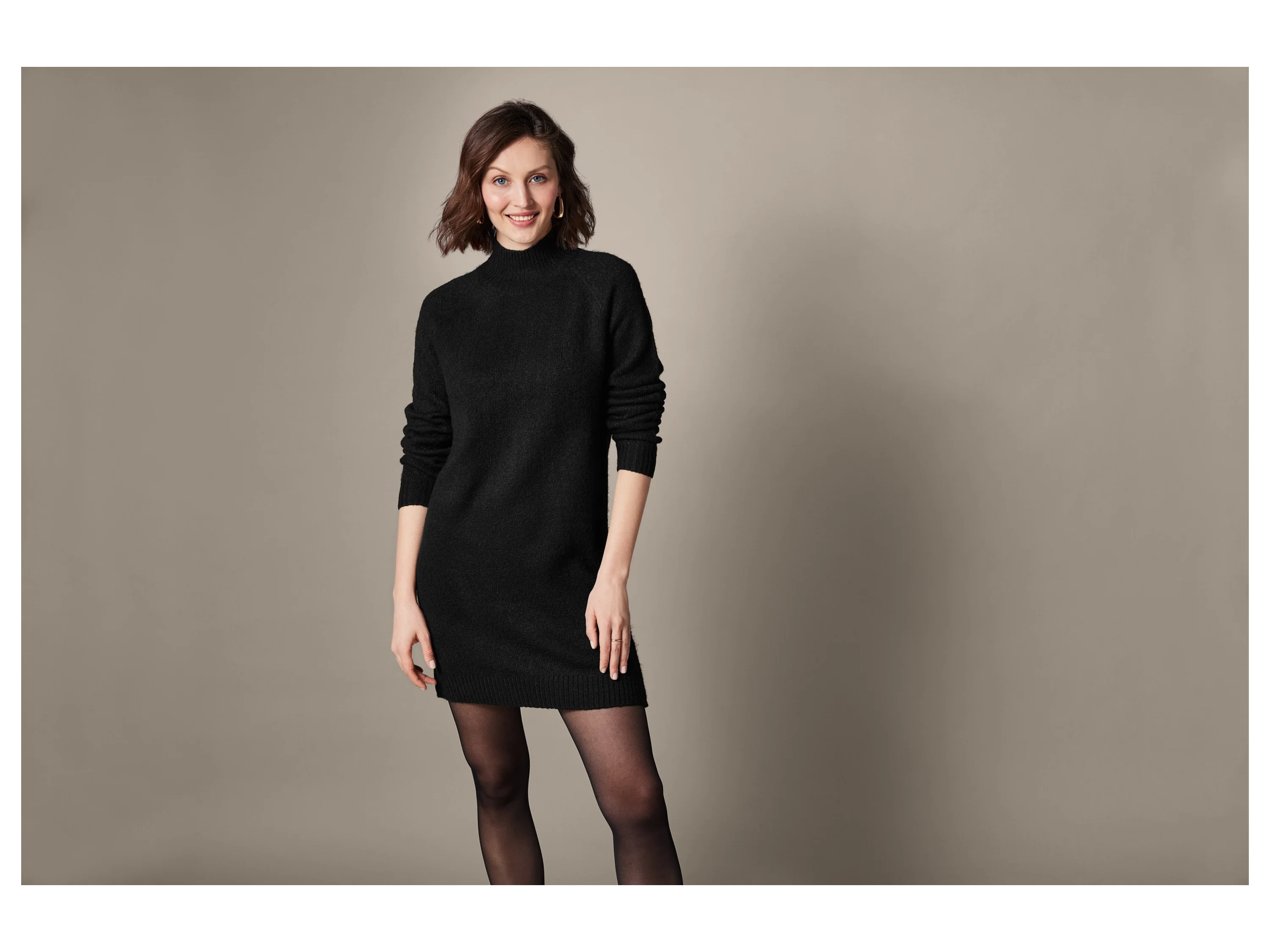 ESMARA® Damen Kleid Strick (Schwarz, XS(32/34)) – Bild 2 von 3