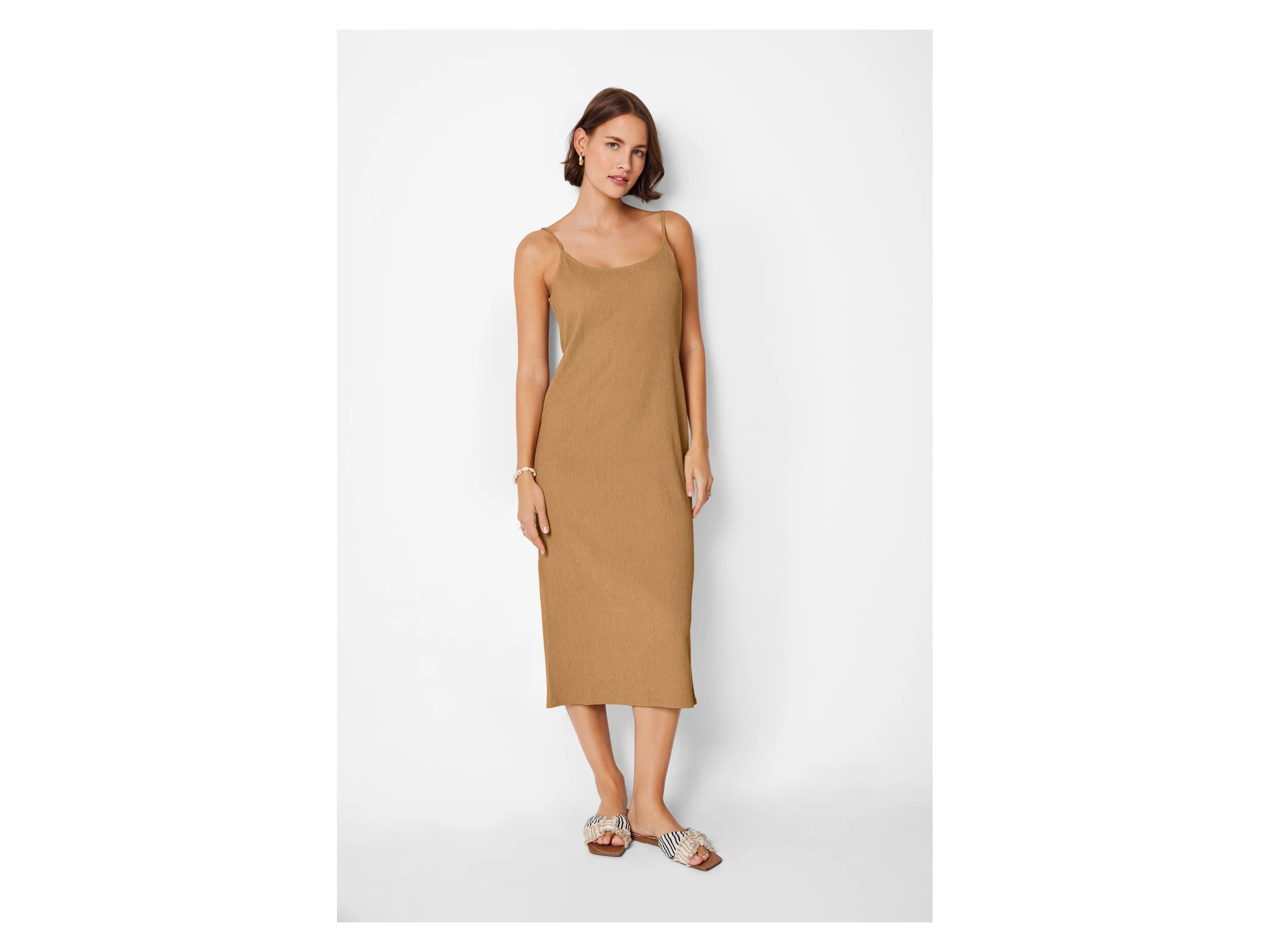 ESMARA® Damen Kleid Struktur (Braun, M (40/42)) – Bild 2 von 4