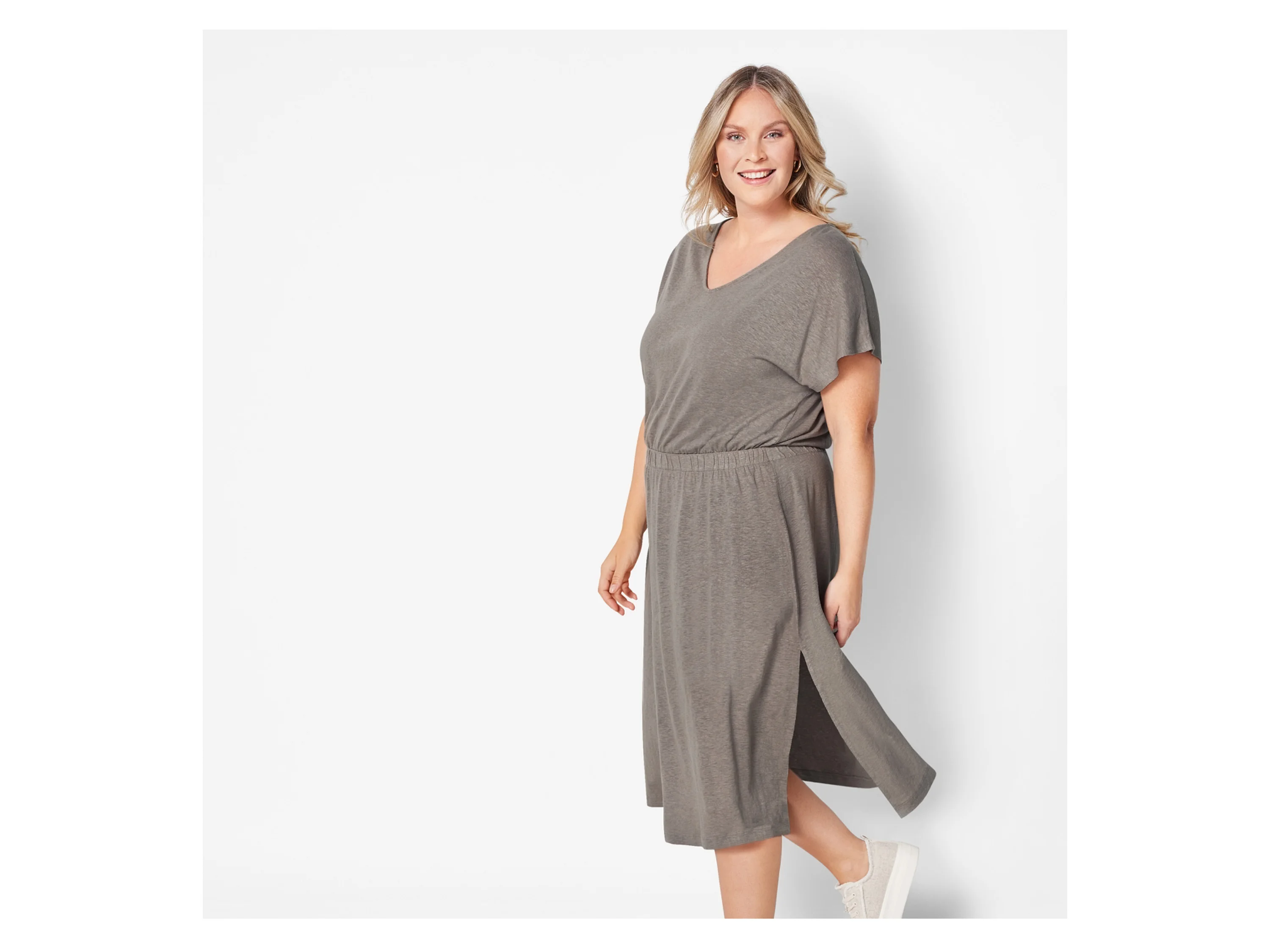 ESMARA® Damen Kleid (Taupe, XL(48/50)) – Bild 2 von 4