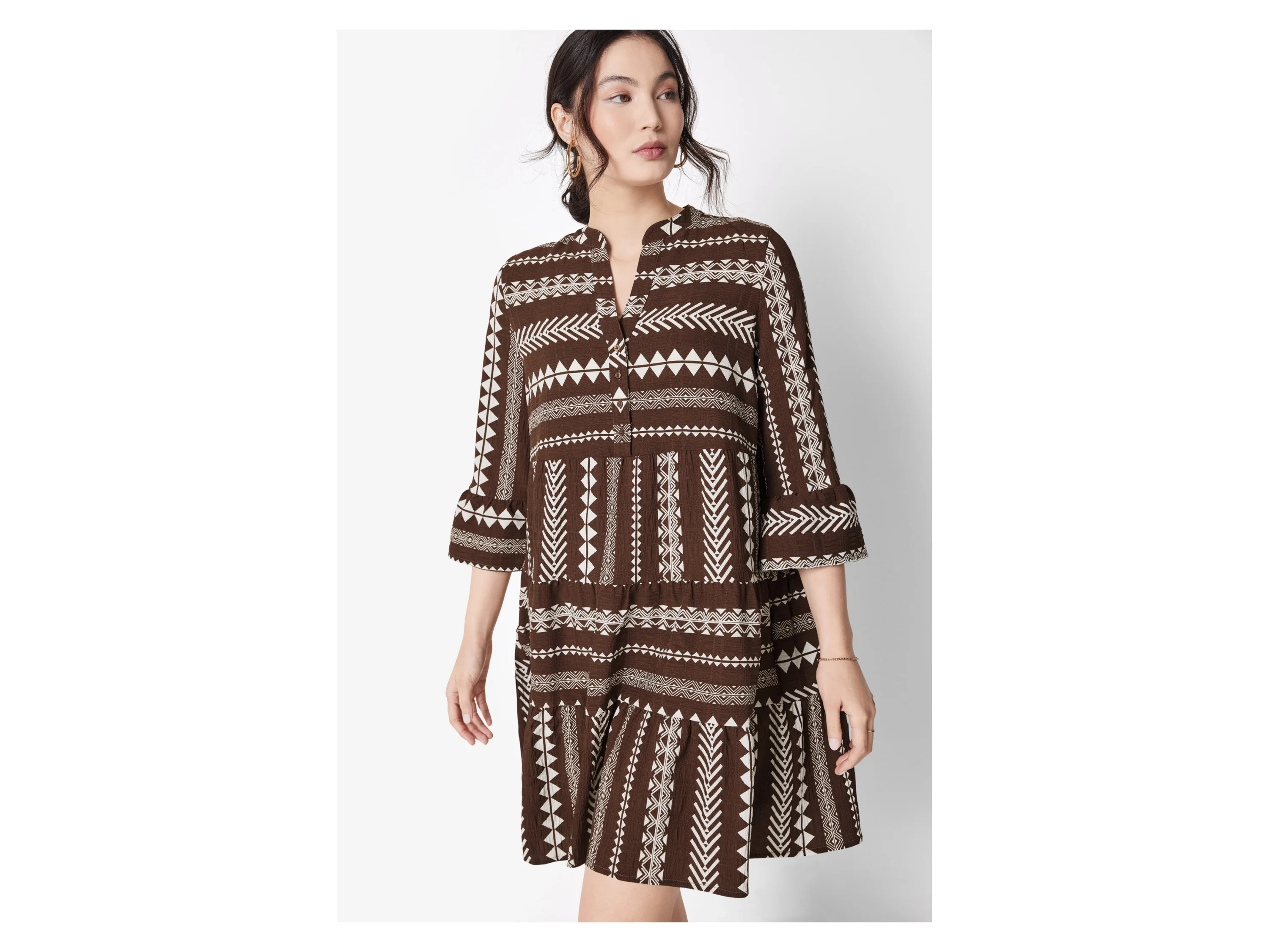 ESMARA® Damen Kleid Tunika (Braun, S(36/38)) – Bild 2 von 3