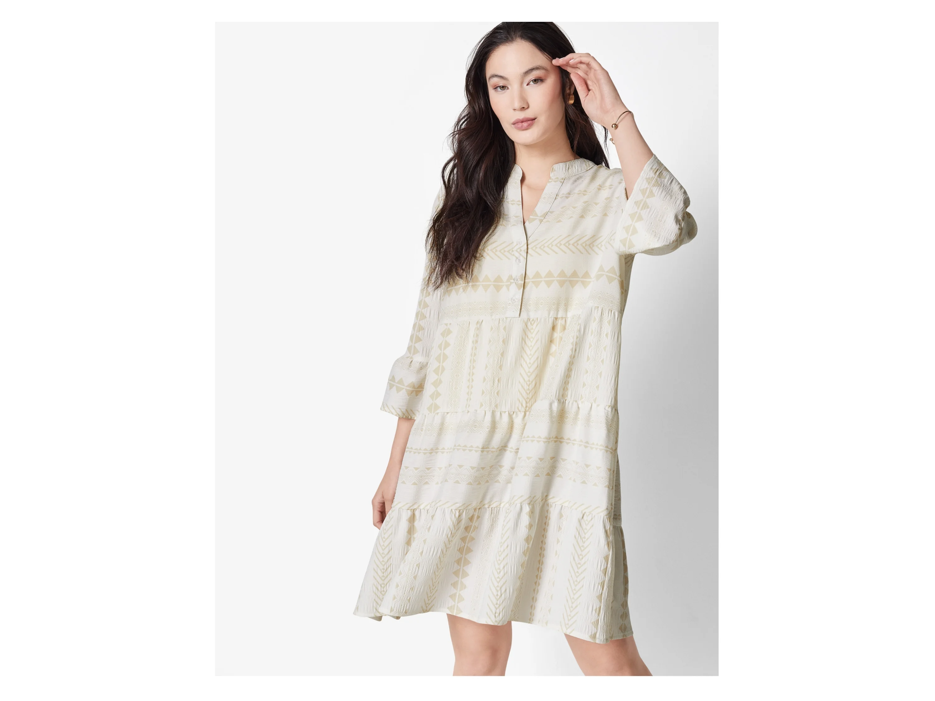 ESMARA® Damen Kleid Tunika (Creme, M(40/42)) – Bild 2 von 3