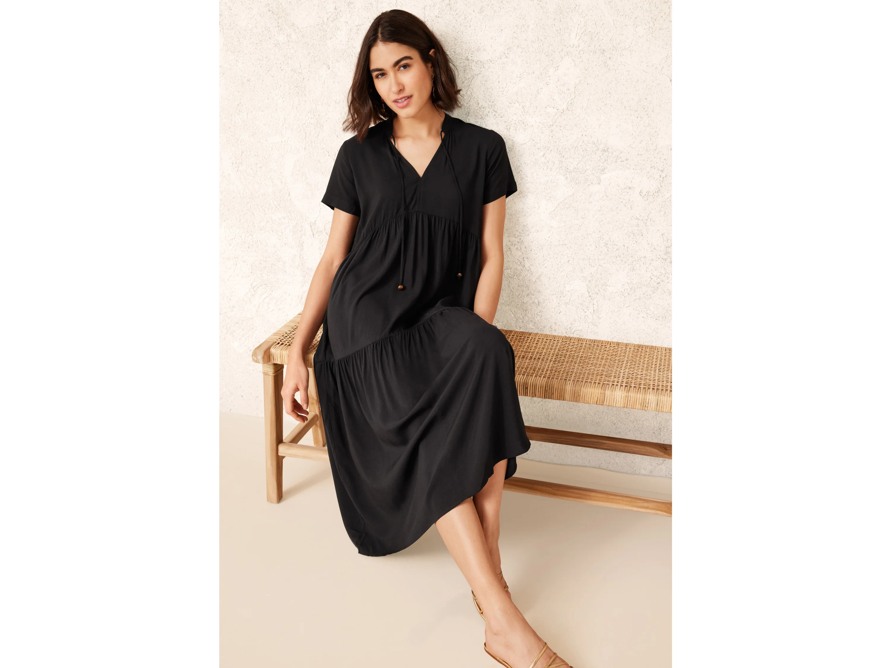 ESMARA® Damen Kleid Tunika (Schwarz, 36) – Bild 2 von 4