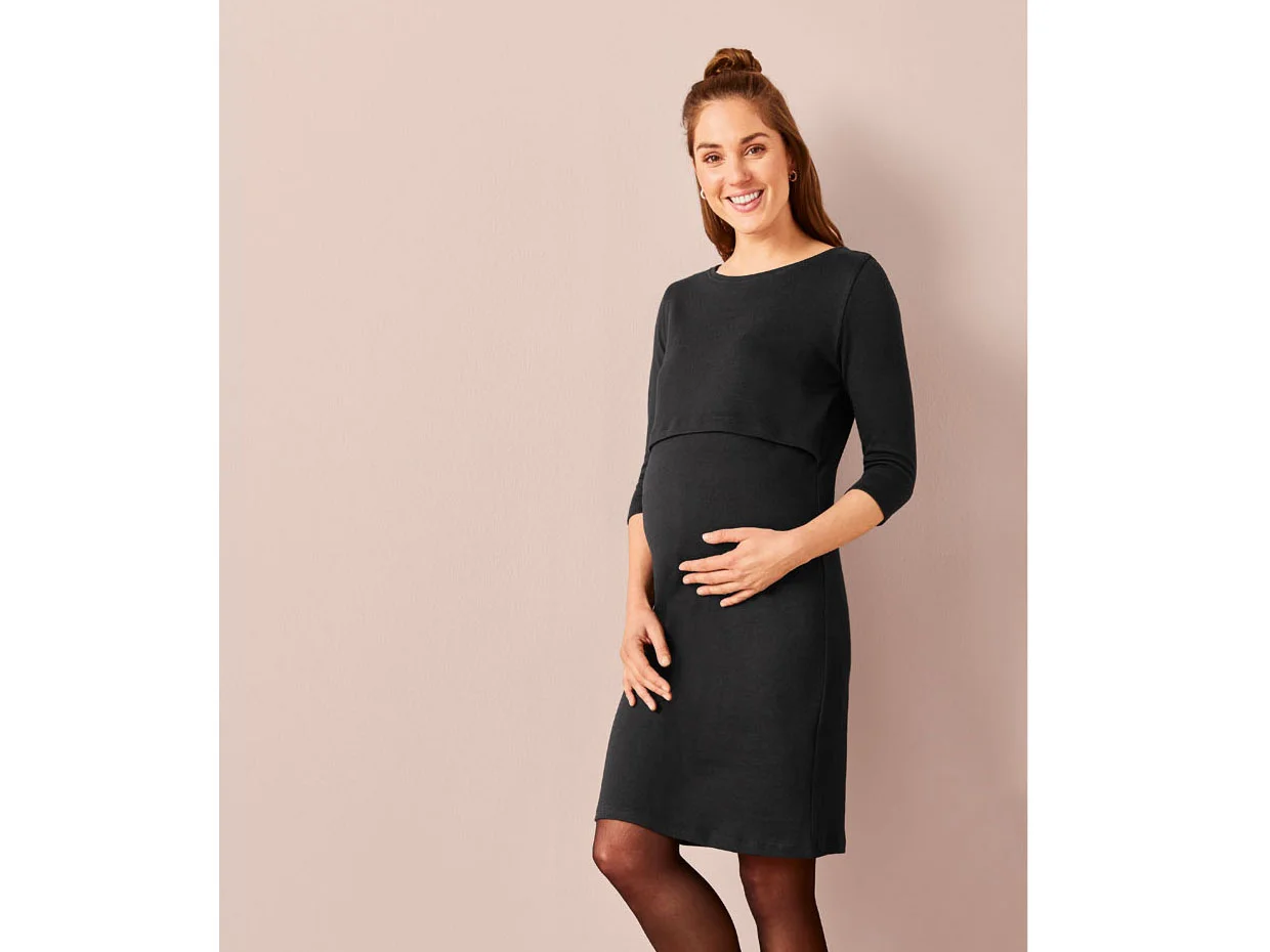 ESMARA® Damen Kleid Umstand (Schwarz, XS (32/34)) – Bild 2 von 3