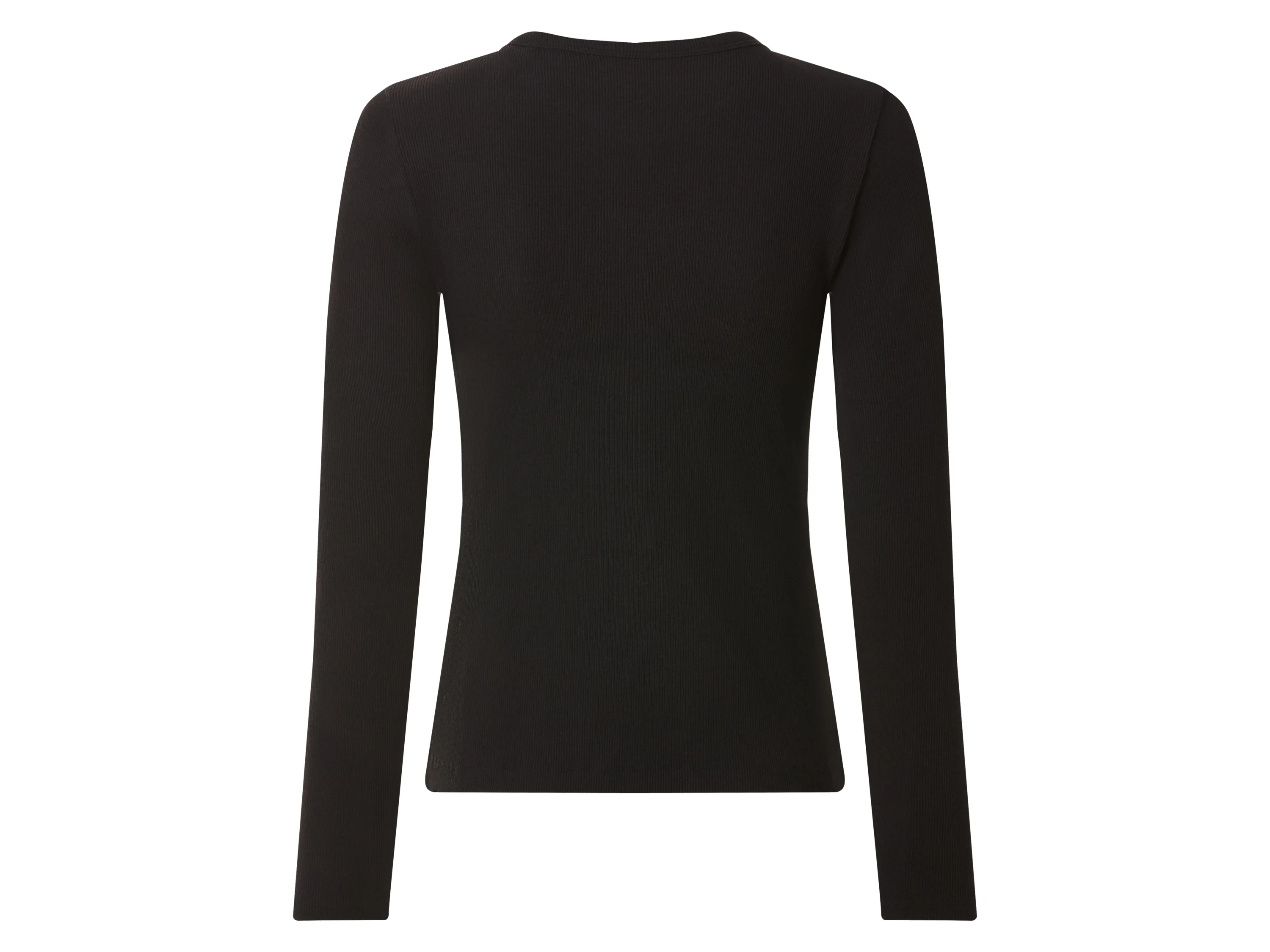 ESMARA® Damen Langarmshirt Rippe (Schwarz, XL(48/50)) – Bild 3 von 3