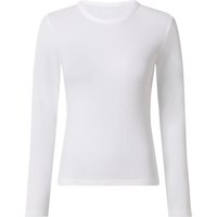 ESMARA® Damen Langarmshirt Rippe (Weiß, L(44/46))