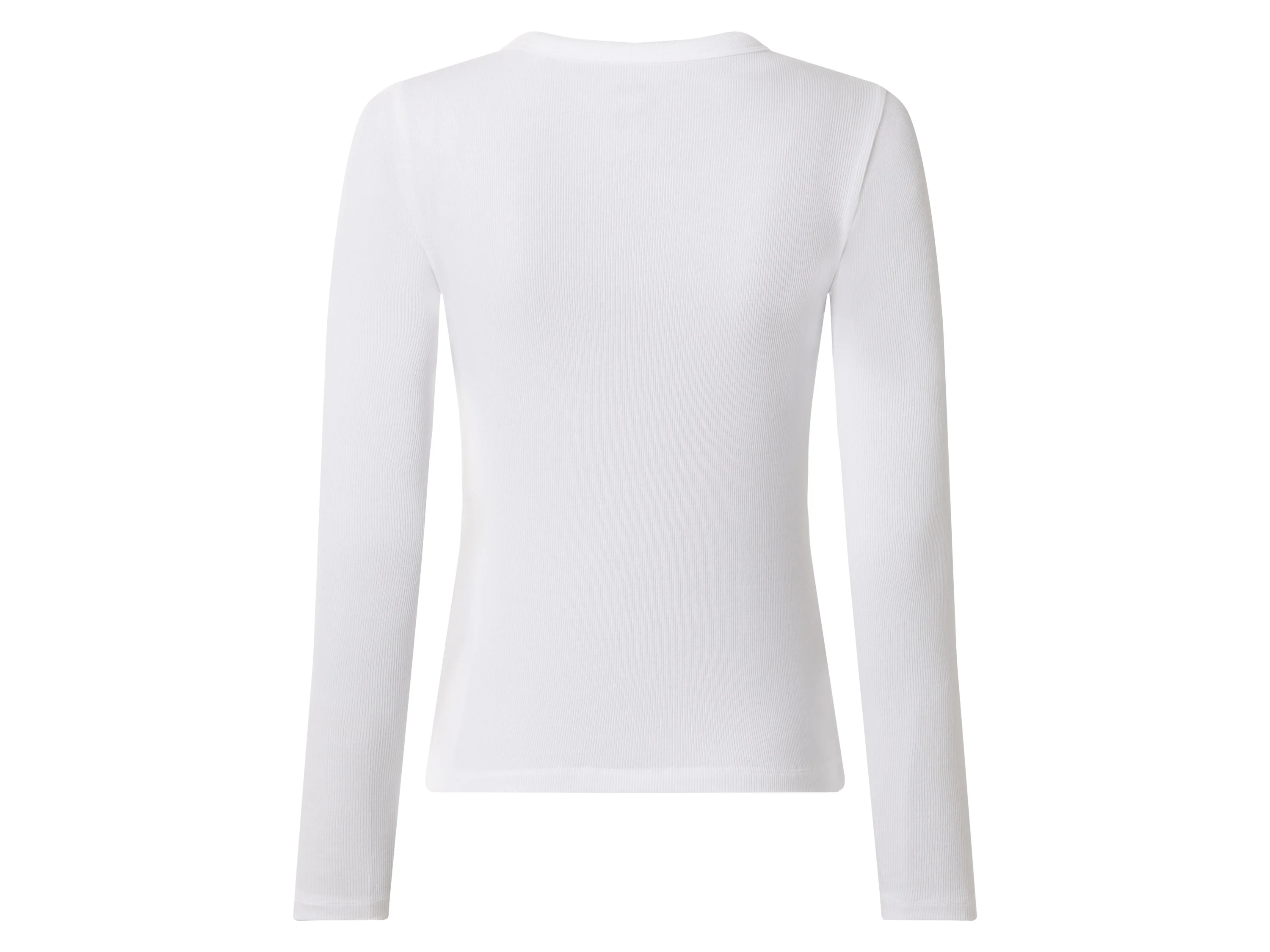 ESMARA® Damen Langarmshirt Rippe (Weiß, L(44/46)) – Bild 3 von 3