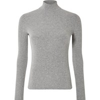 ESMARA® Damen Langarmshirt Rollkragen Rippe (Grau, L(44/46))