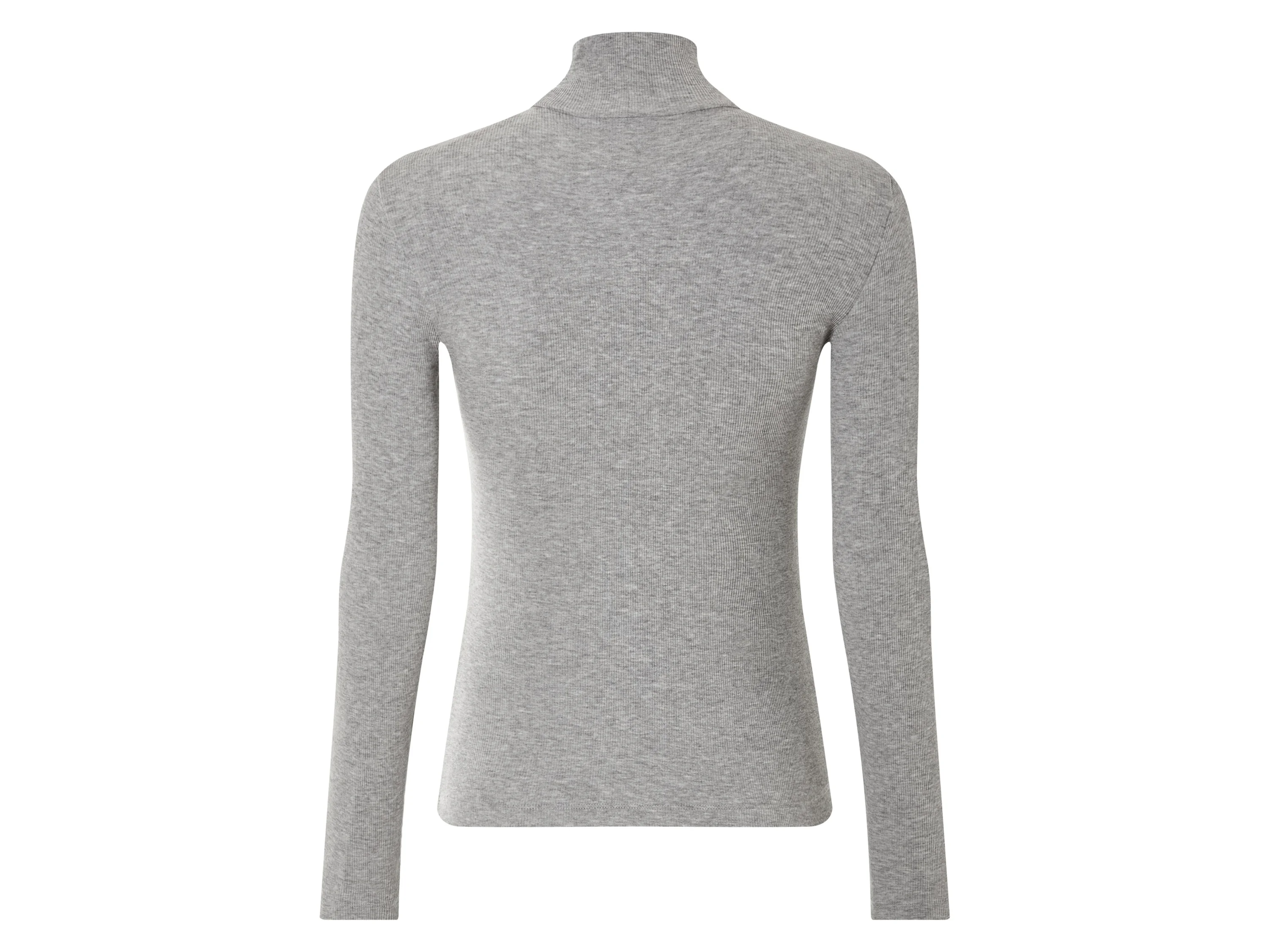 ESMARA® Damen Langarmshirt Rollkragen Rippe (Grau, L(44/46)) – Bild 3 von 4