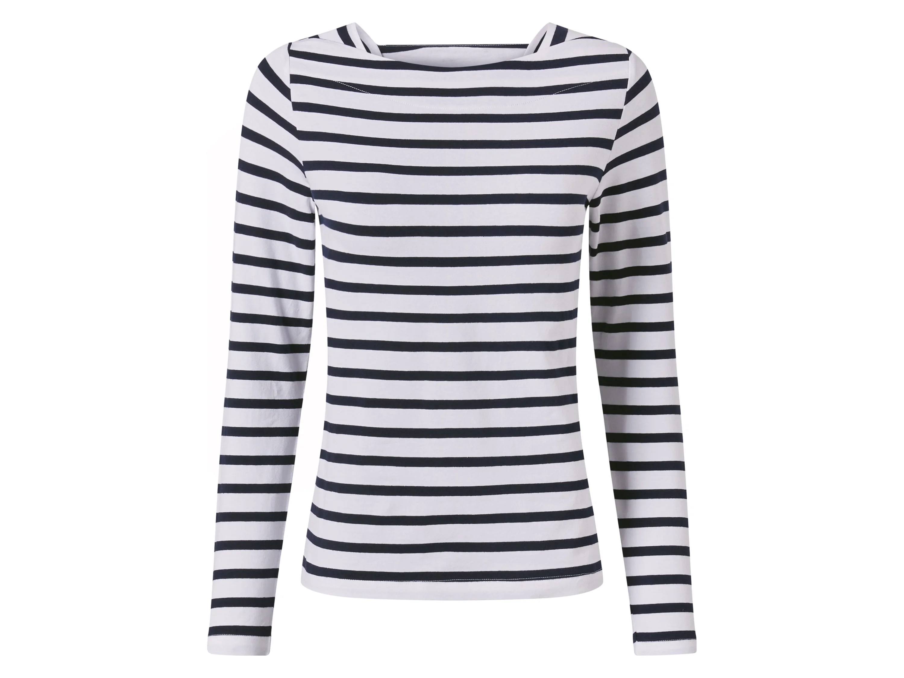 ESMARA® Damen Langarmshirts, 2 Stück (weiß/navy, XS(32/34)) – Bild 2 von 4