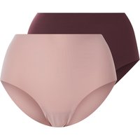 ESMARA® Damen Lasercut-Bauchwegslips, 2 Stück (rot/rosé, XL(48/50))
