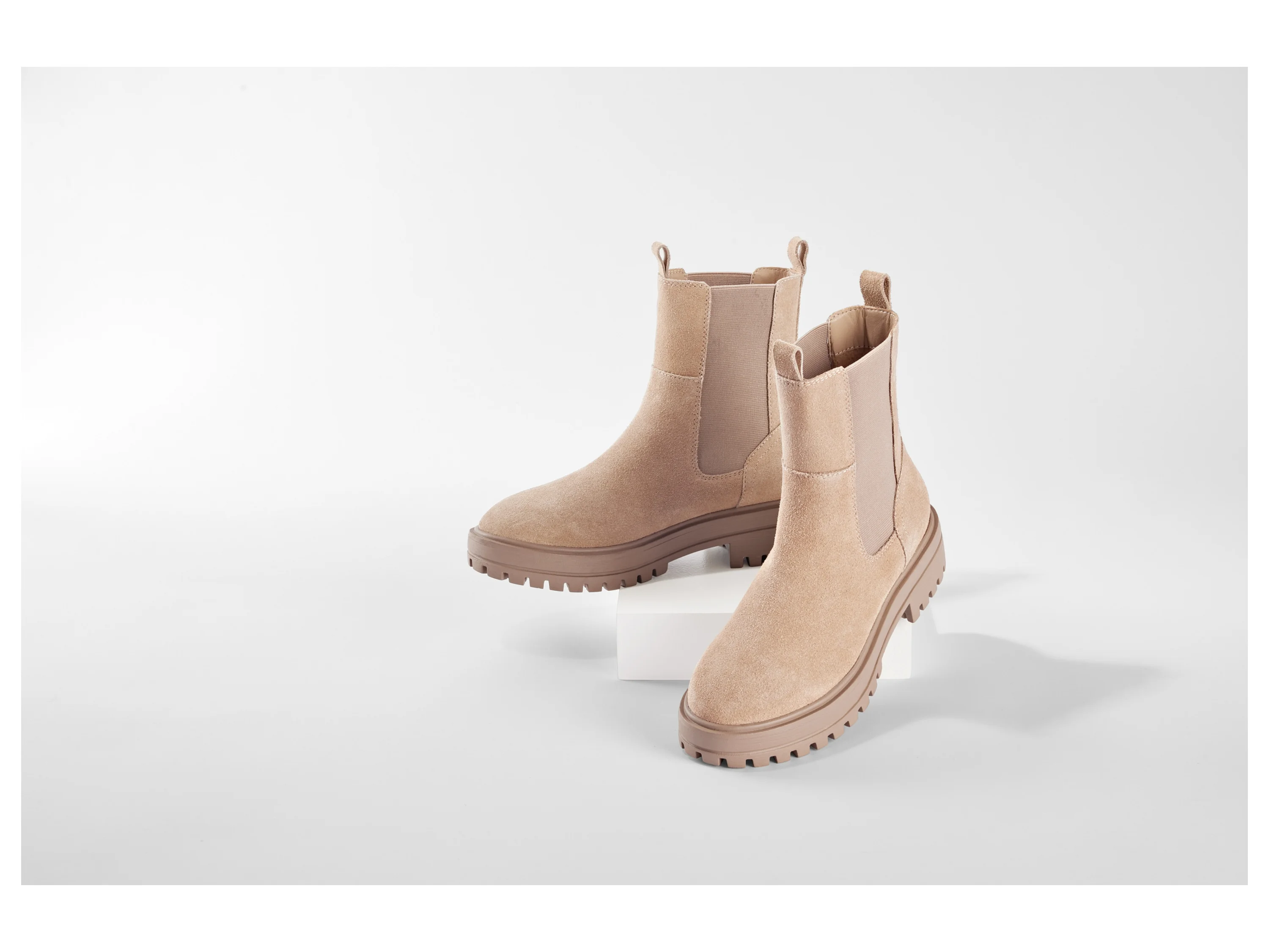 ESMARA® Damen Lederstiefeletten (Taupe, 37) – Bild 2 von 4