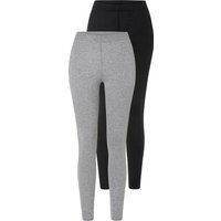 ESMARA® Damen Leggings 2er (Schwarz/Grau, S (36/38))