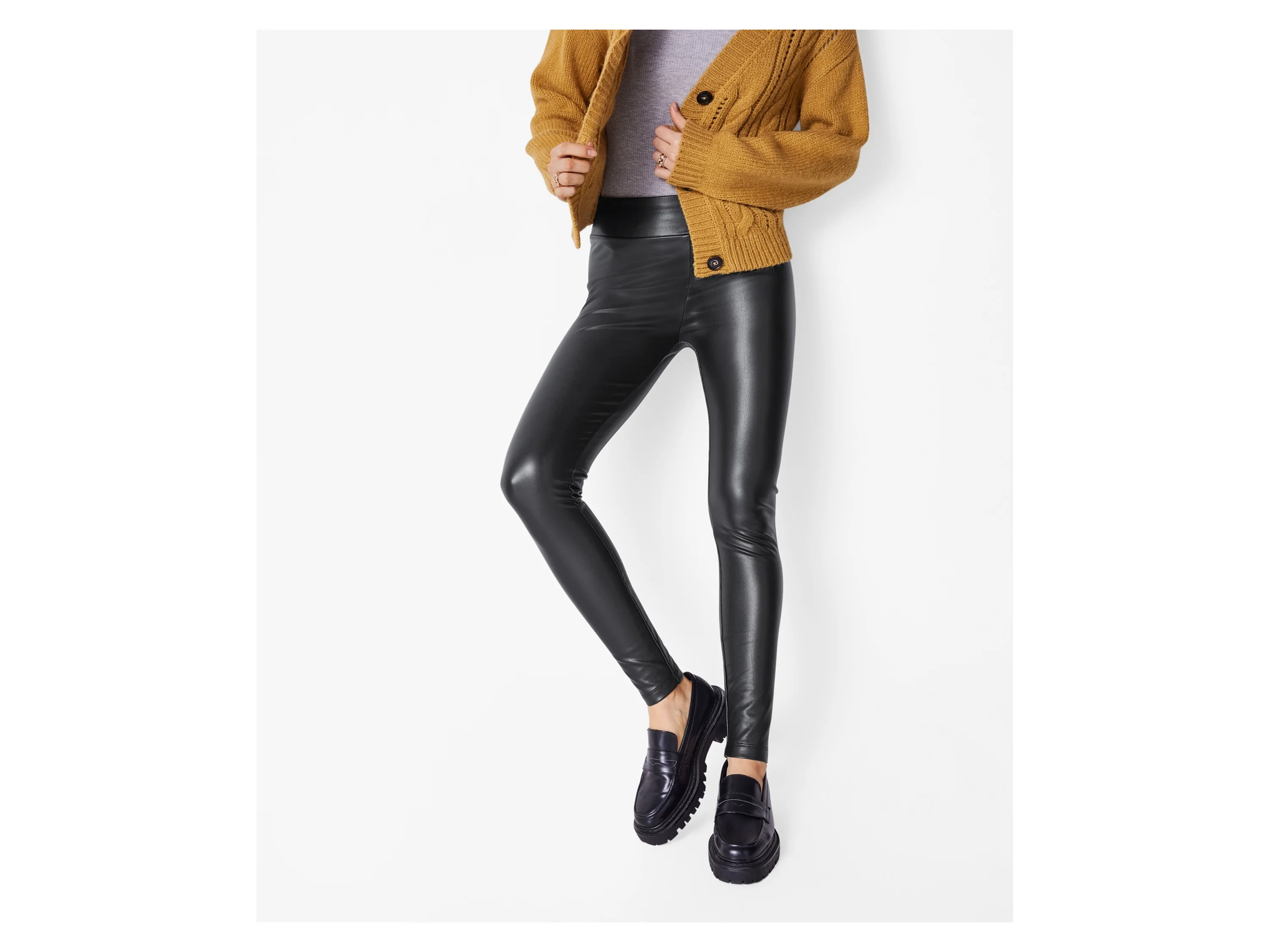 ESMARA® Damen Leggings in modischer Leder- oder Schlangenlederoptik (glänzend, 34) – Bild 2 von 3