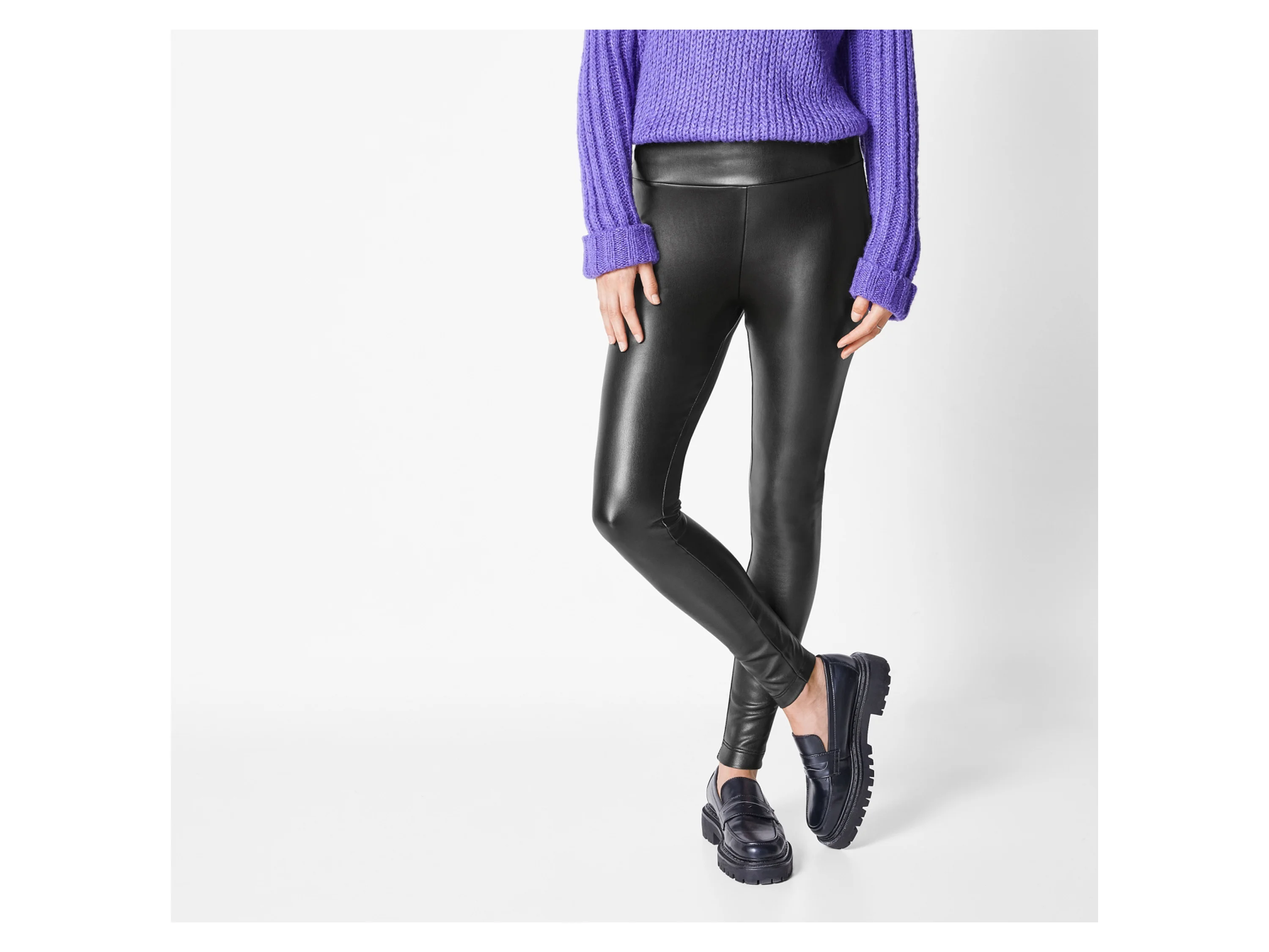 ESMARA® Damen Leggings Lederoptik (40) – Bild 2 von 4
