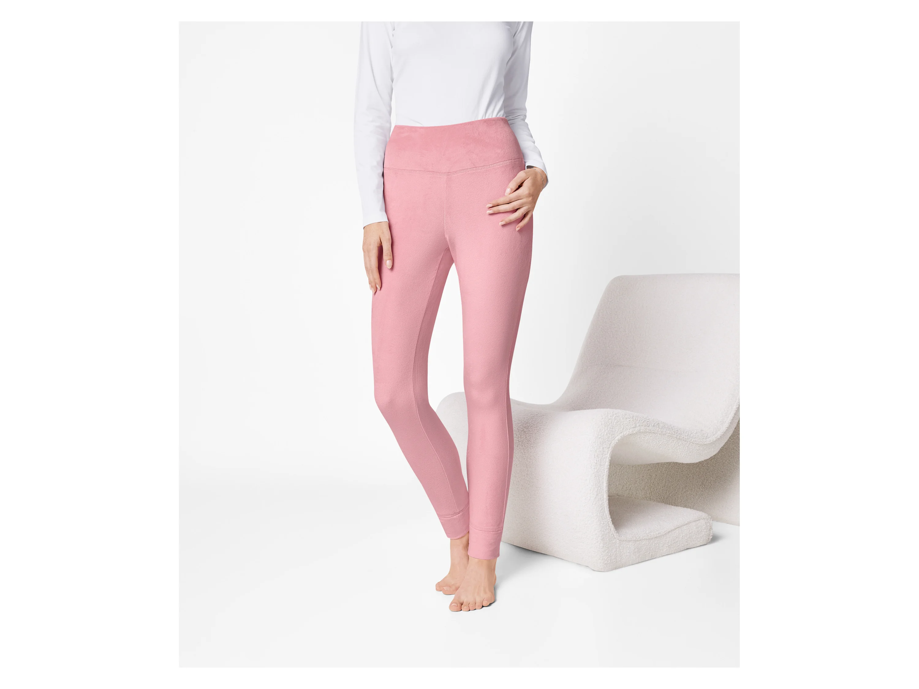 ESMARA® Damen Leggings Velour (Rosa, M(40/42)) – Bild 2 von 3