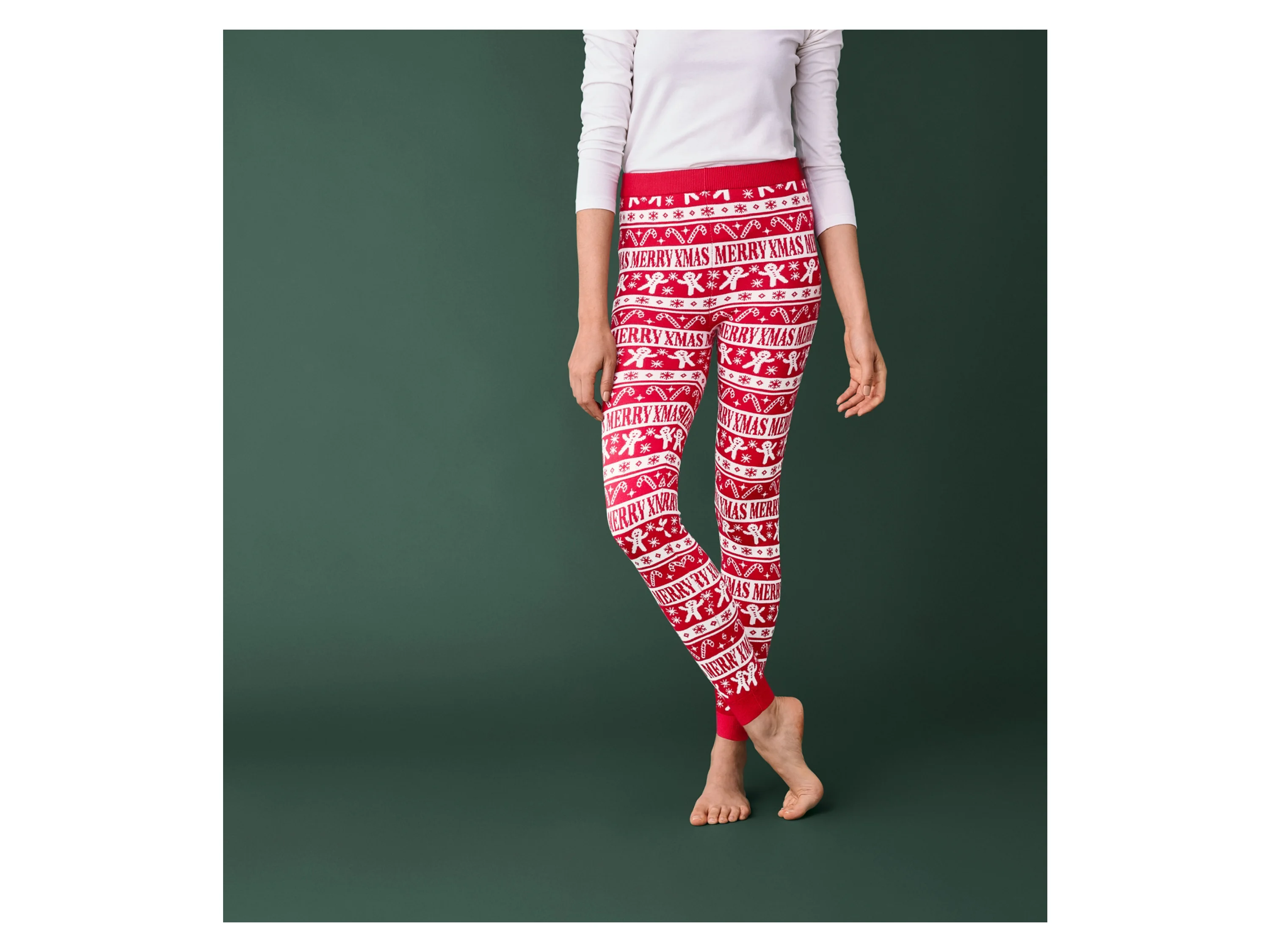 ESMARA® Damen Leggings Weihnachten (Rot, XS(32/34)) – Bild 2 von 3