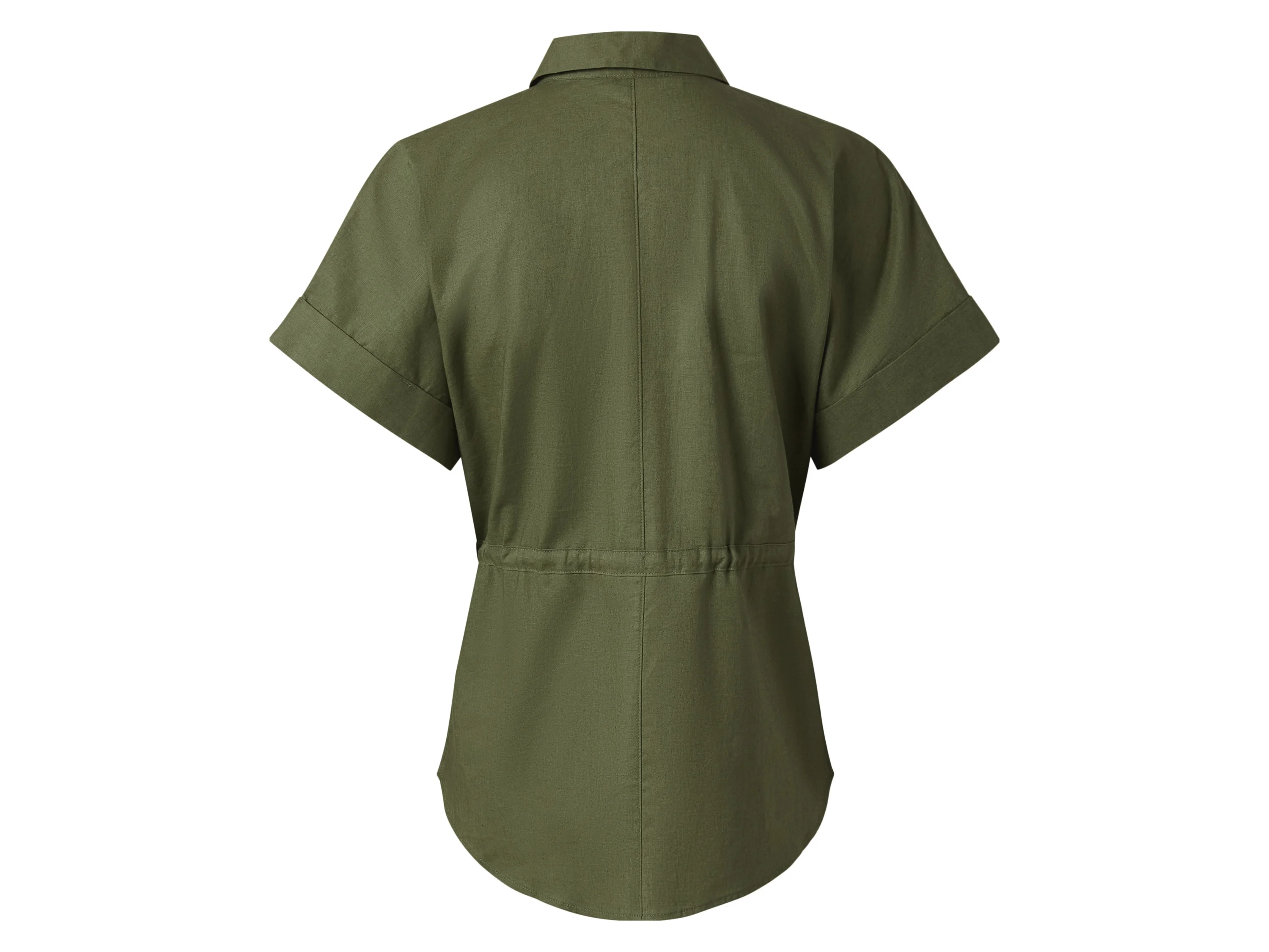 ESMARA® Damen Leinen-Bluse, leger geschnitten (Grün, 40) – Bild 3 von 4